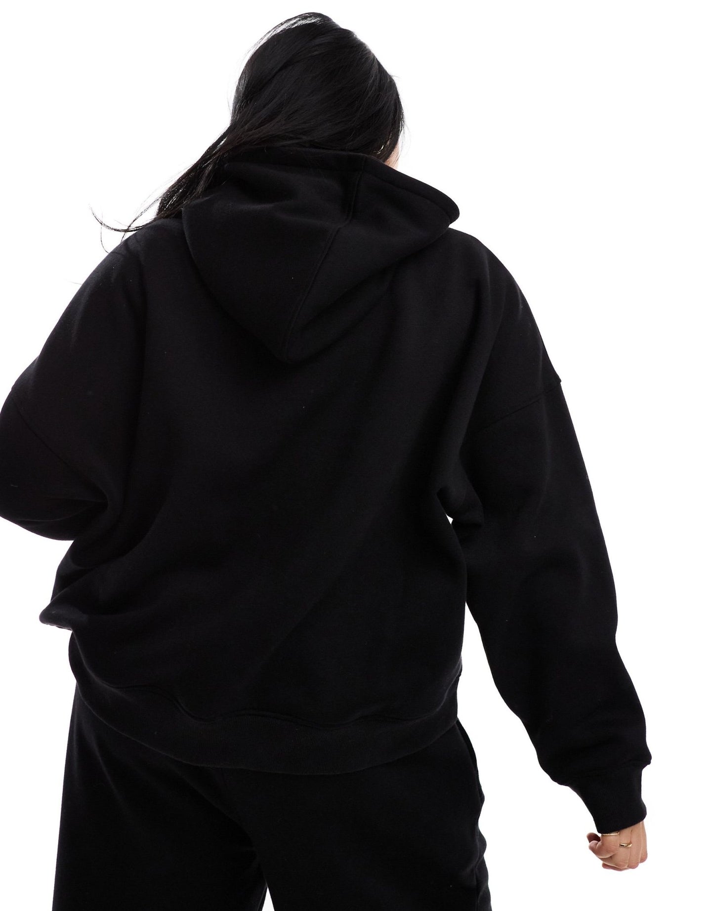 Kaiia Plus cotton blend logo oversized hoodie co - ord in black - ASOS Sample Sale EU Store