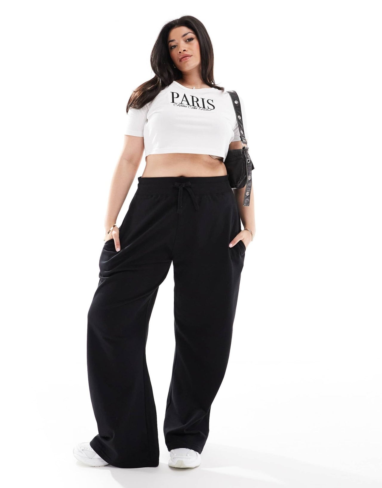Kaiia Plus Paris motif baby tee in white - ASOS Sample Sale EU Store