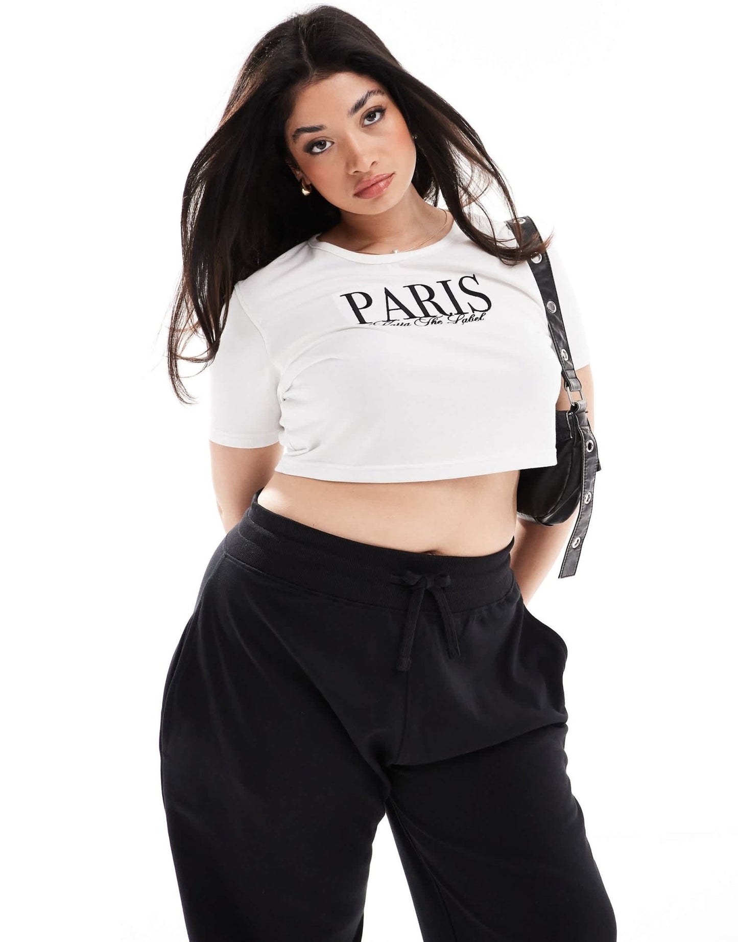 Kaiia Plus Paris motif baby tee in white - ASOS Sample Sale EU Store