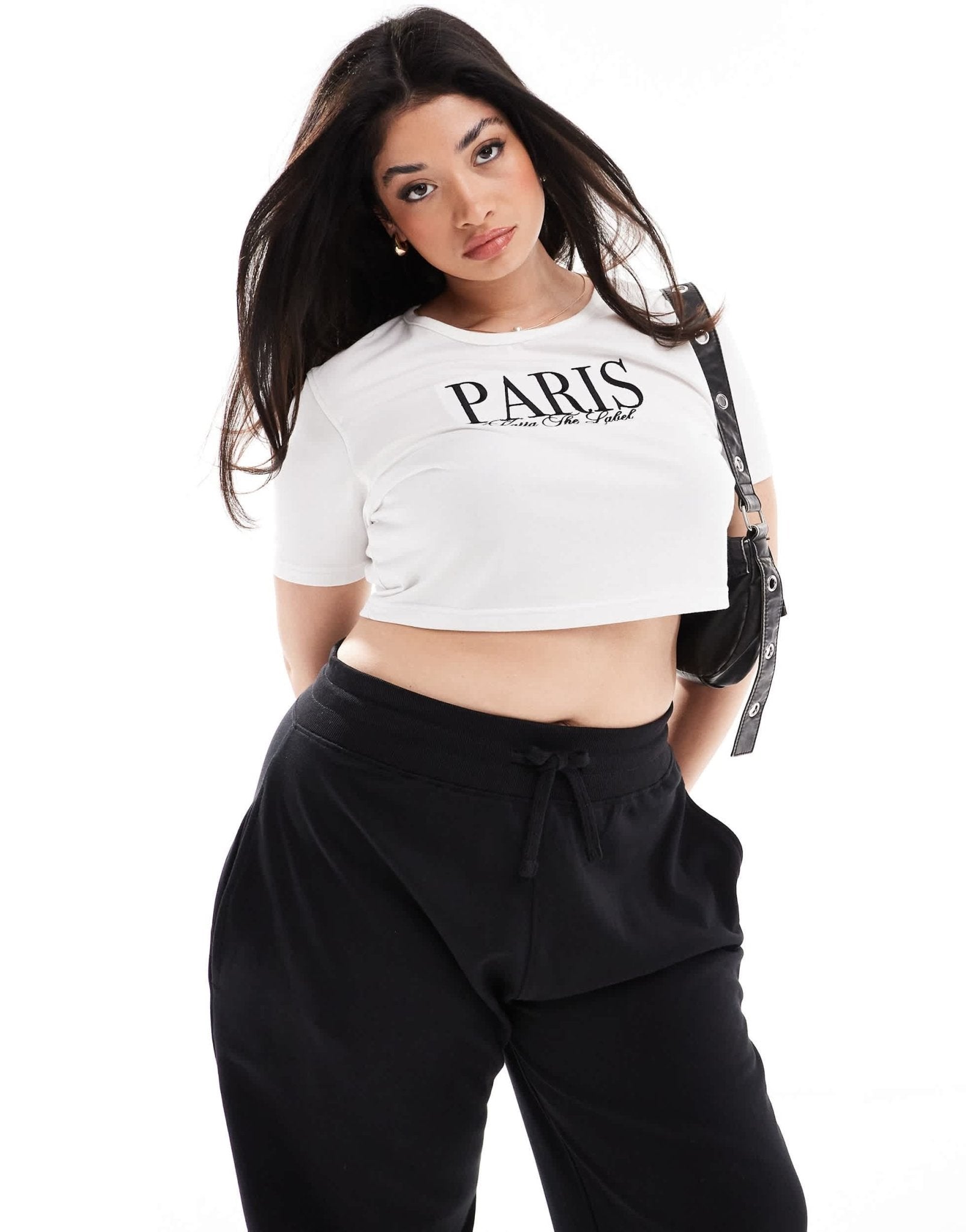Kaiia Plus Paris motif baby tee in white - ASOS Sample Sale EU Store
