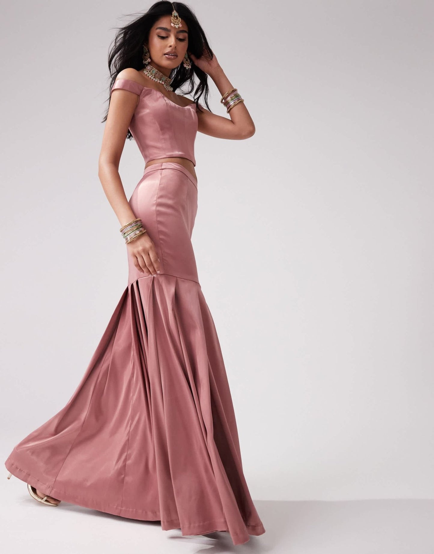 Kanya London mermaid flare skirt co - ord in mink - ASOS Sample Sale EU Store