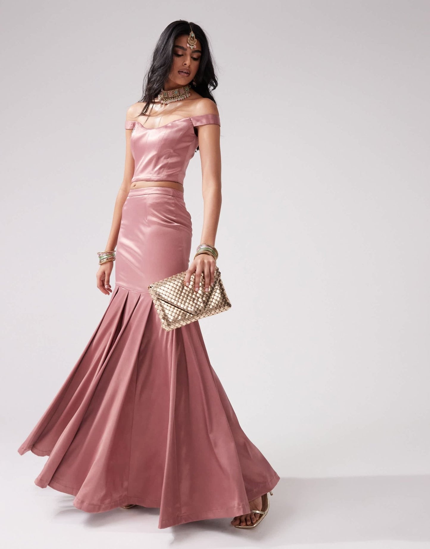 Kanya London mermaid flare skirt co - ord in mink - ASOS Sample Sale EU Store