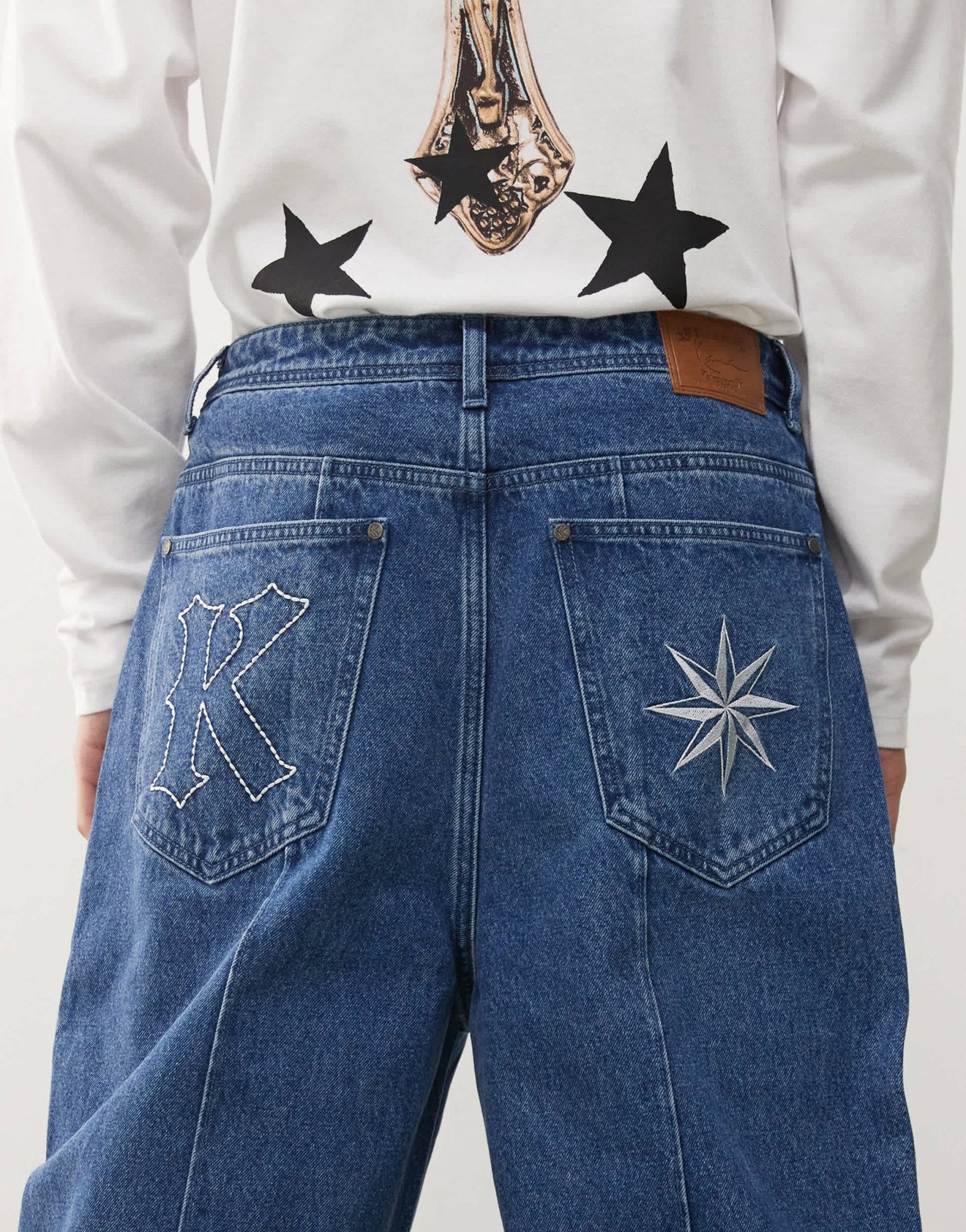 Karl Kani straight leg jeans in mid wash blue - ASOS Sample Sale EU Store