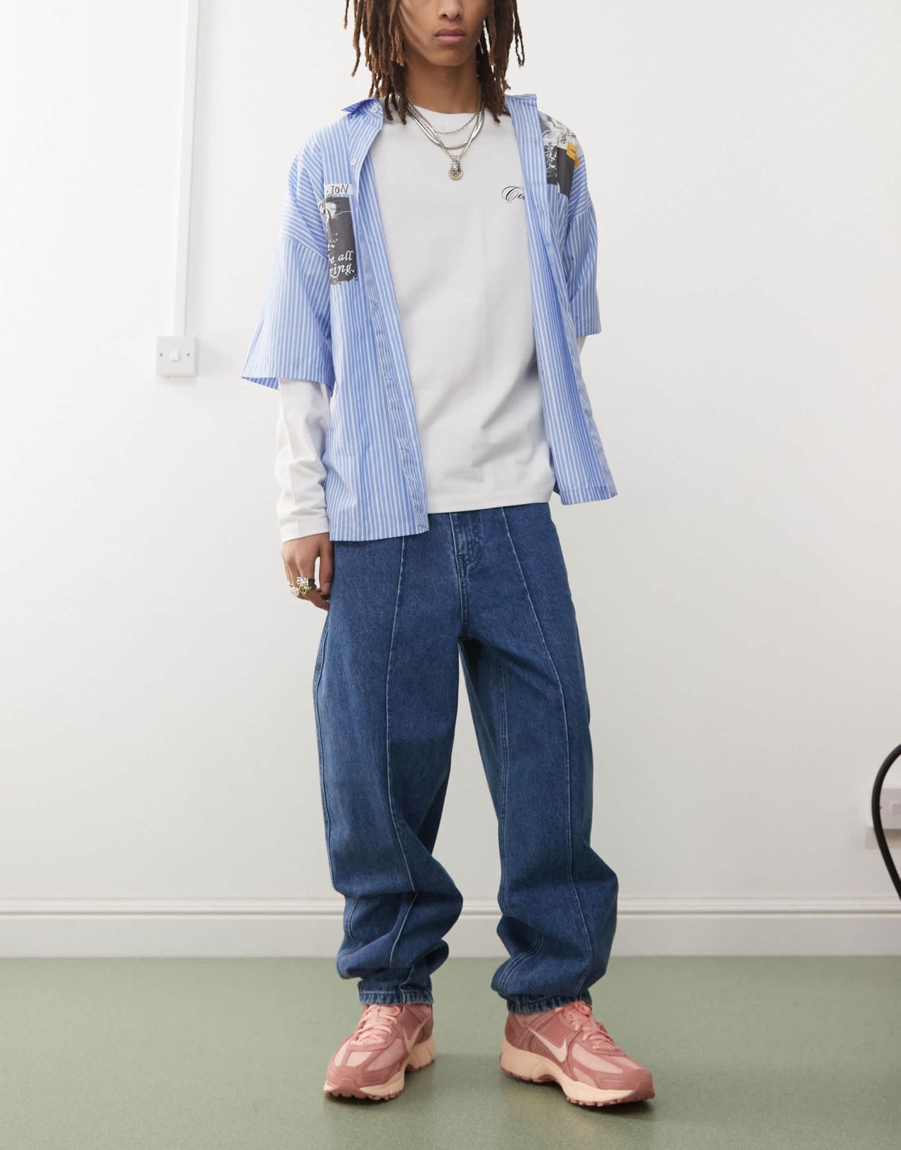 Karl Kani straight leg jeans in mid wash blue - ASOS Sample Sale EU Store