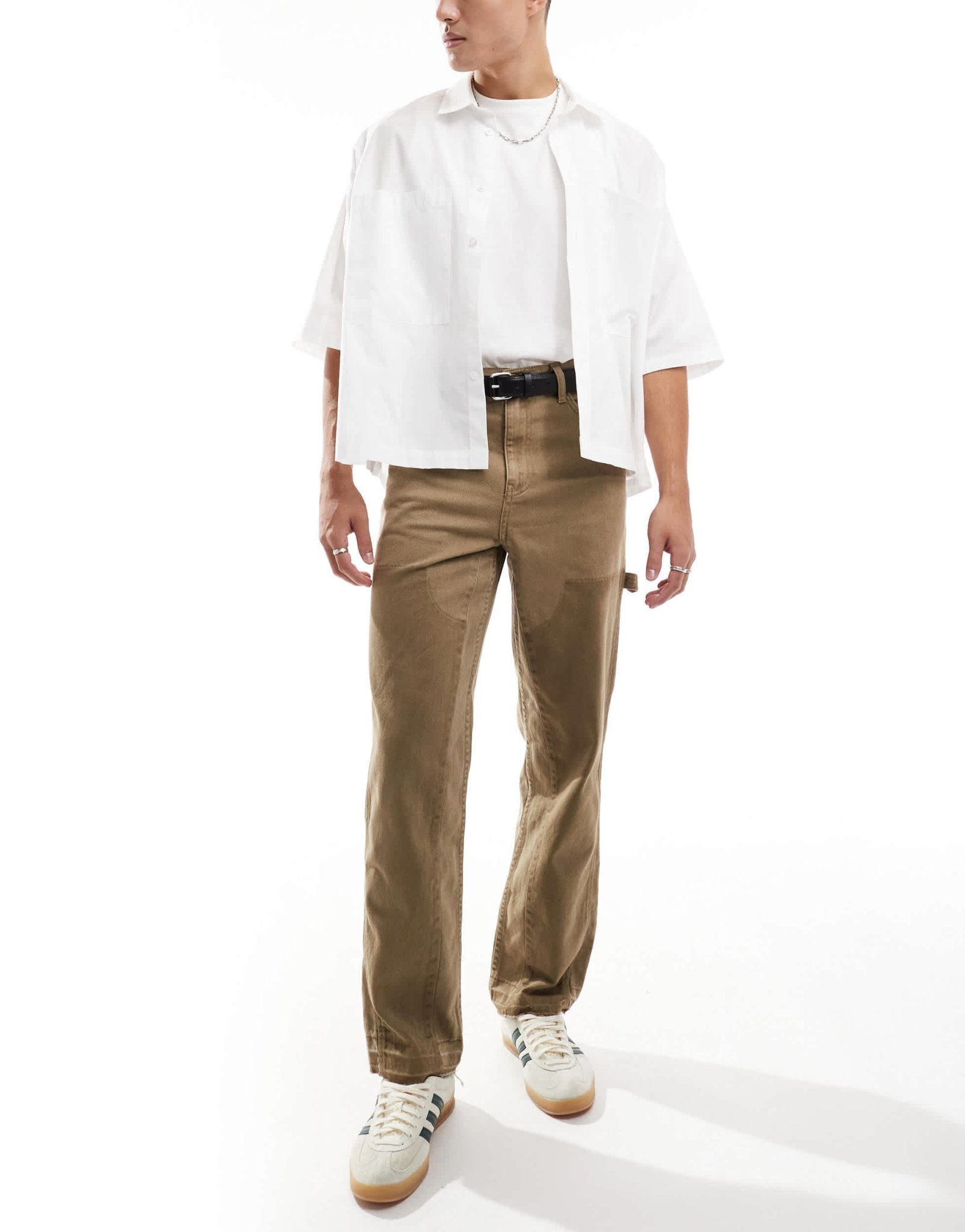 Karl Kani washed carpenters trousers in dark beige - ASOS Sample Sale EU Store