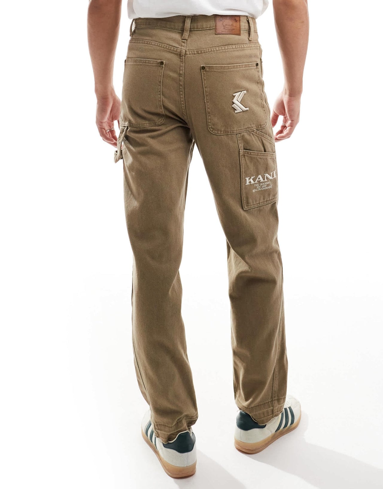 Karl Kani washed carpenters trousers in dark beige - ASOS Sample Sale EU Store