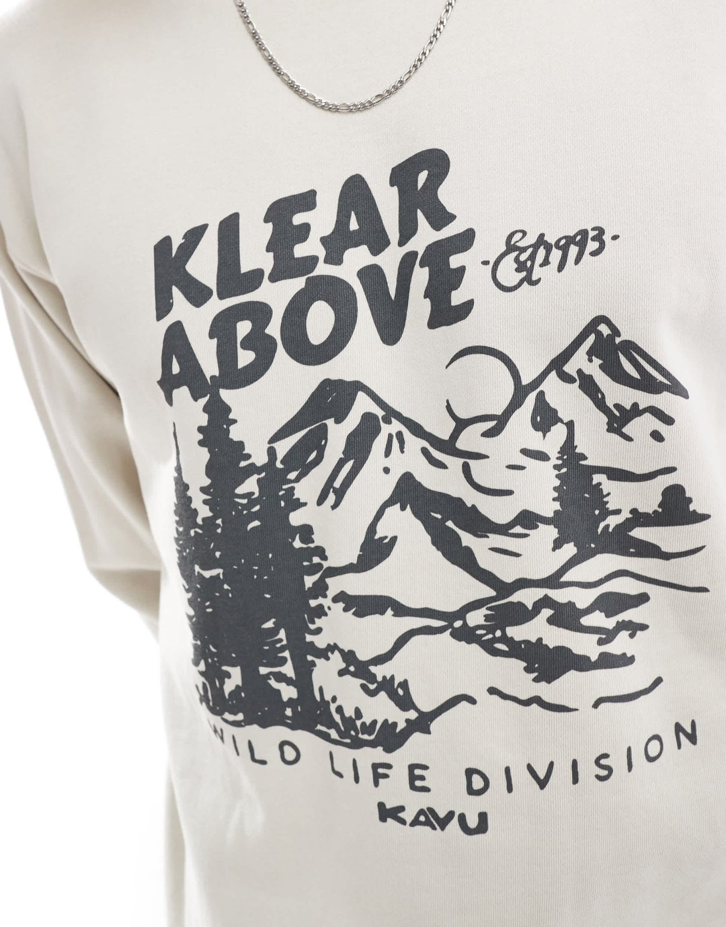 Kavu core crew graphic sweatshirt in oatmeal - ASOS Sample Sale EU Store