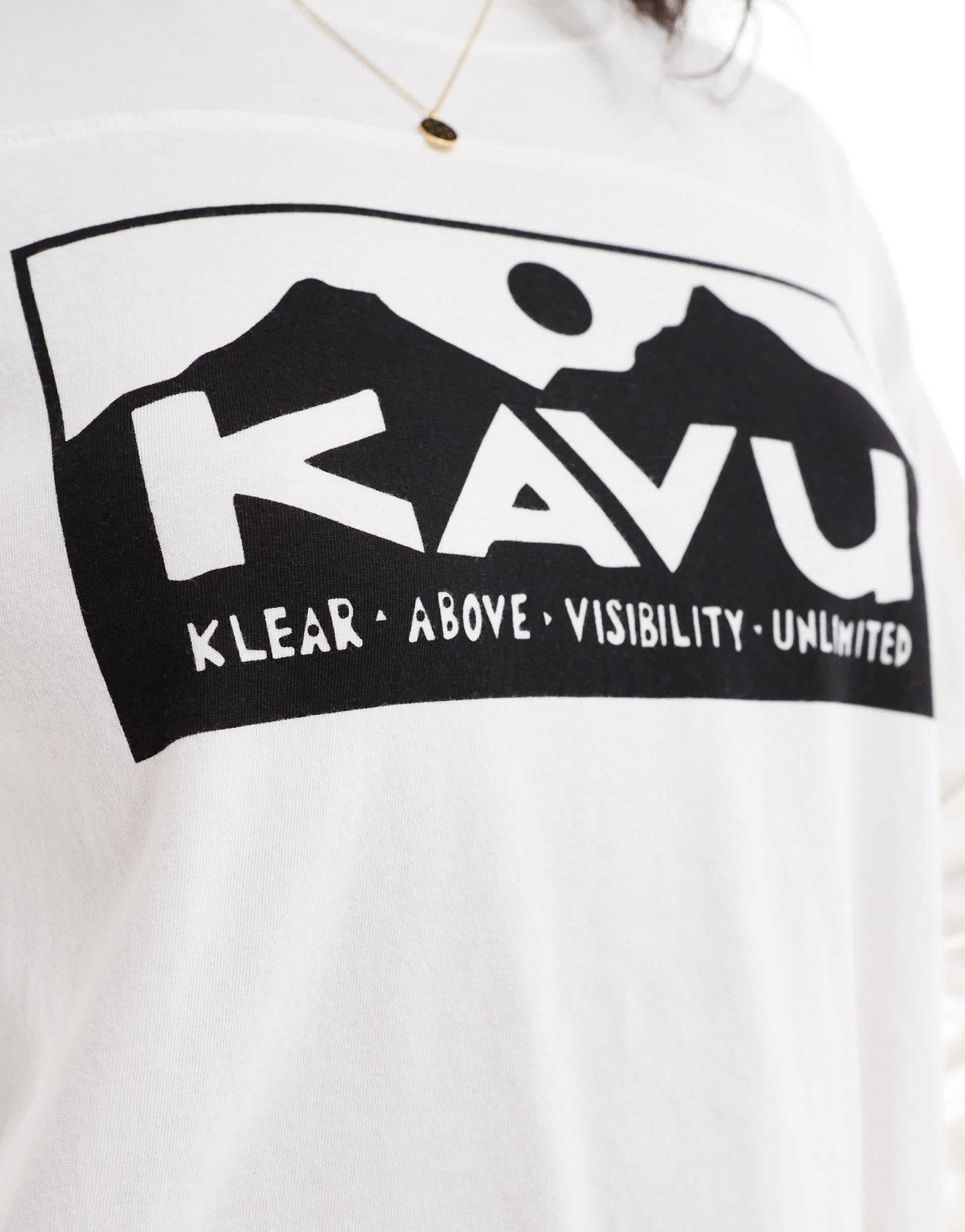 Kavu Francis long sleeve logo tshirt in white - ASOS Sample Sale EU Store