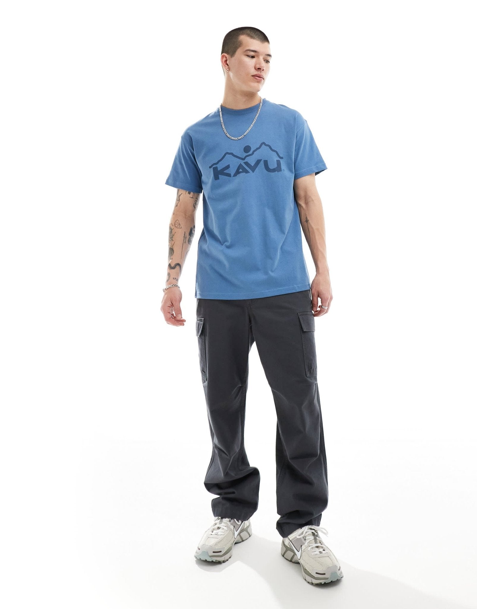 Kavu heritage front logo t-shirt in blue - ASOS Sample Sale EU Store