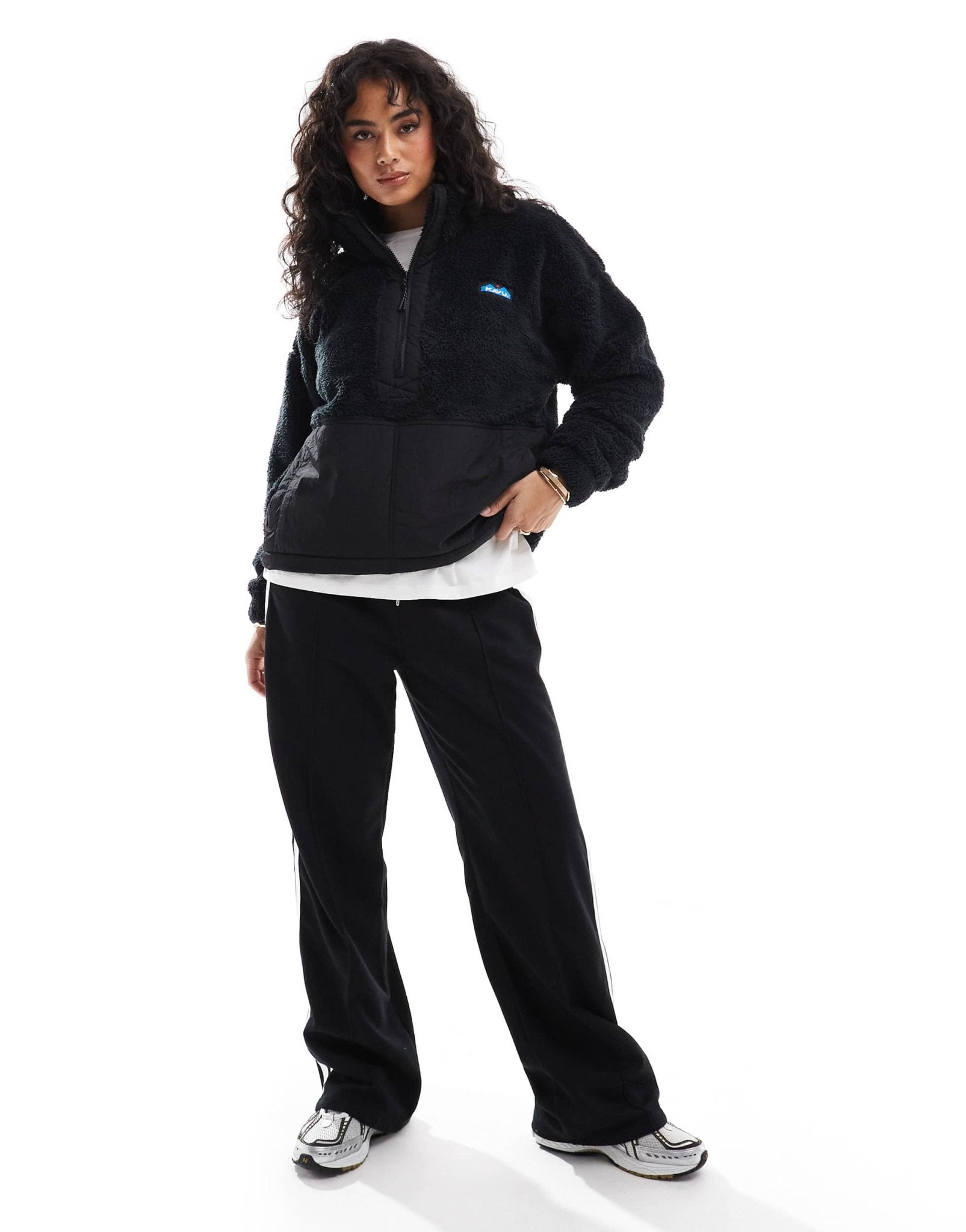 Kavu Pinesdale full zip heavy pile borg jacket in black - ASOS Sample Sale EU Store