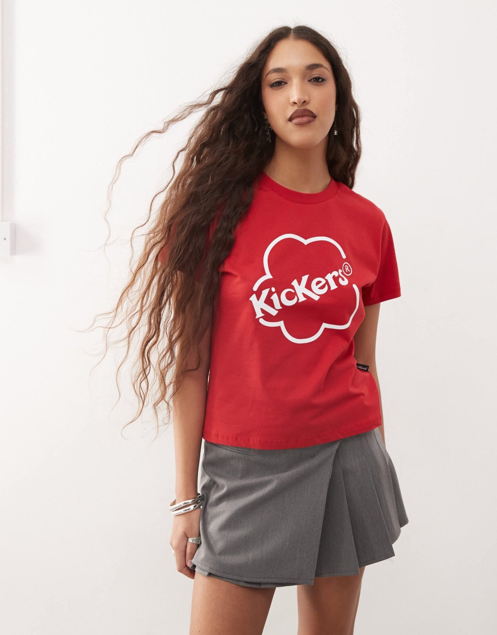 Kickers 90s baby tee with kickers logo in red - ASOS Sample Sale EU Store