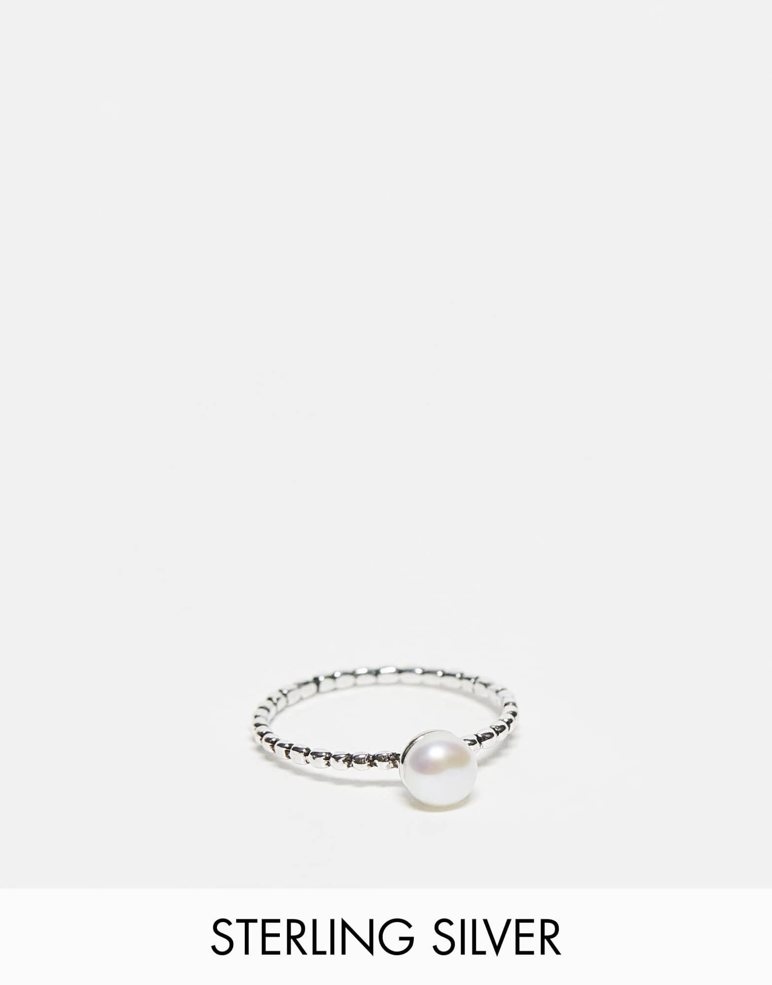 Kingsley Ryan sterling silver pearl ring - ASOS Sample Sale EU Store