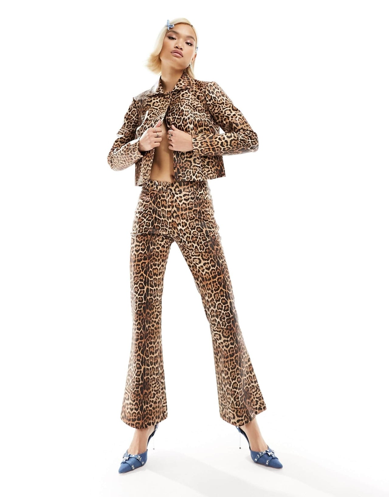 Labelrail x Dyspnea faux leather leopard print boxy jacket co - ord in multi - ASOS Sample Sale EU Store