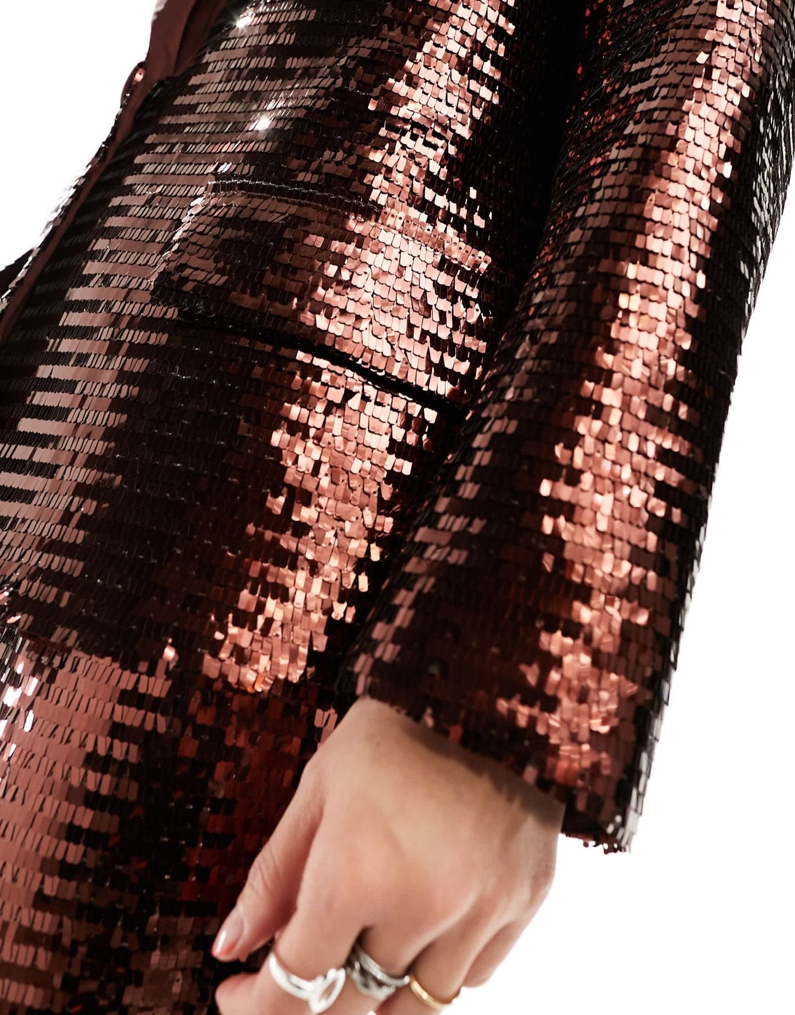Labelrail x Dyspnea sequin oversized blazer co - ord in bronze - ASOS Sample Sale EU Store
