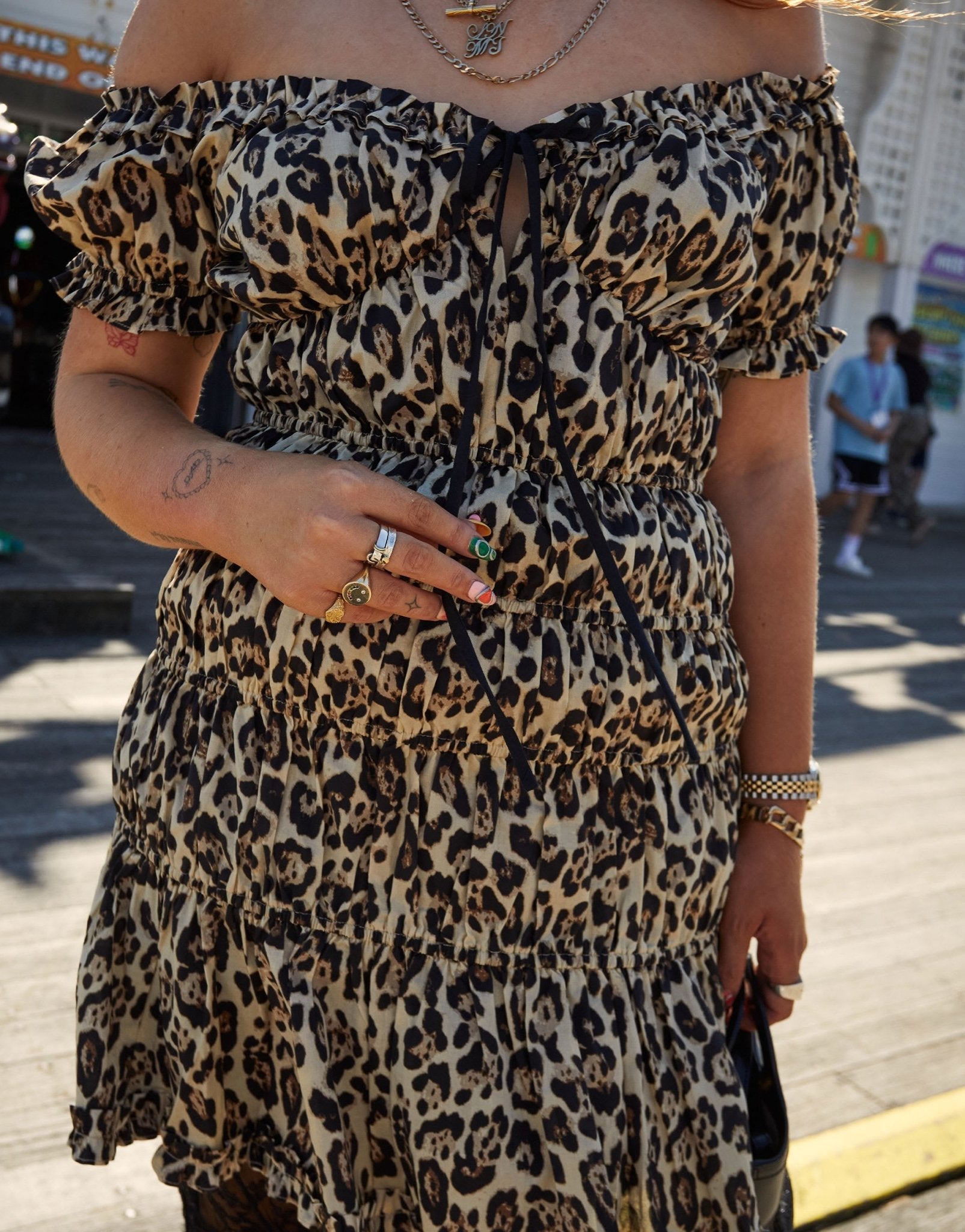 Labelrail x Laura Elizabeth Klein ruched mini dress in leopard - ASOS Sample Sale EU Store