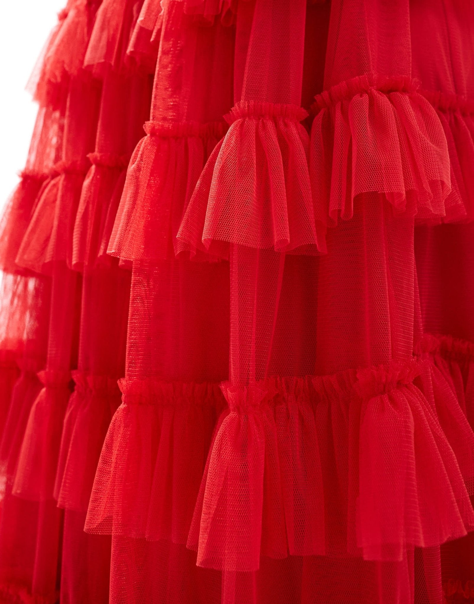 Lace & Beads empire waist ruffle maxi dress in red - ASOS Sample Sale EU Store