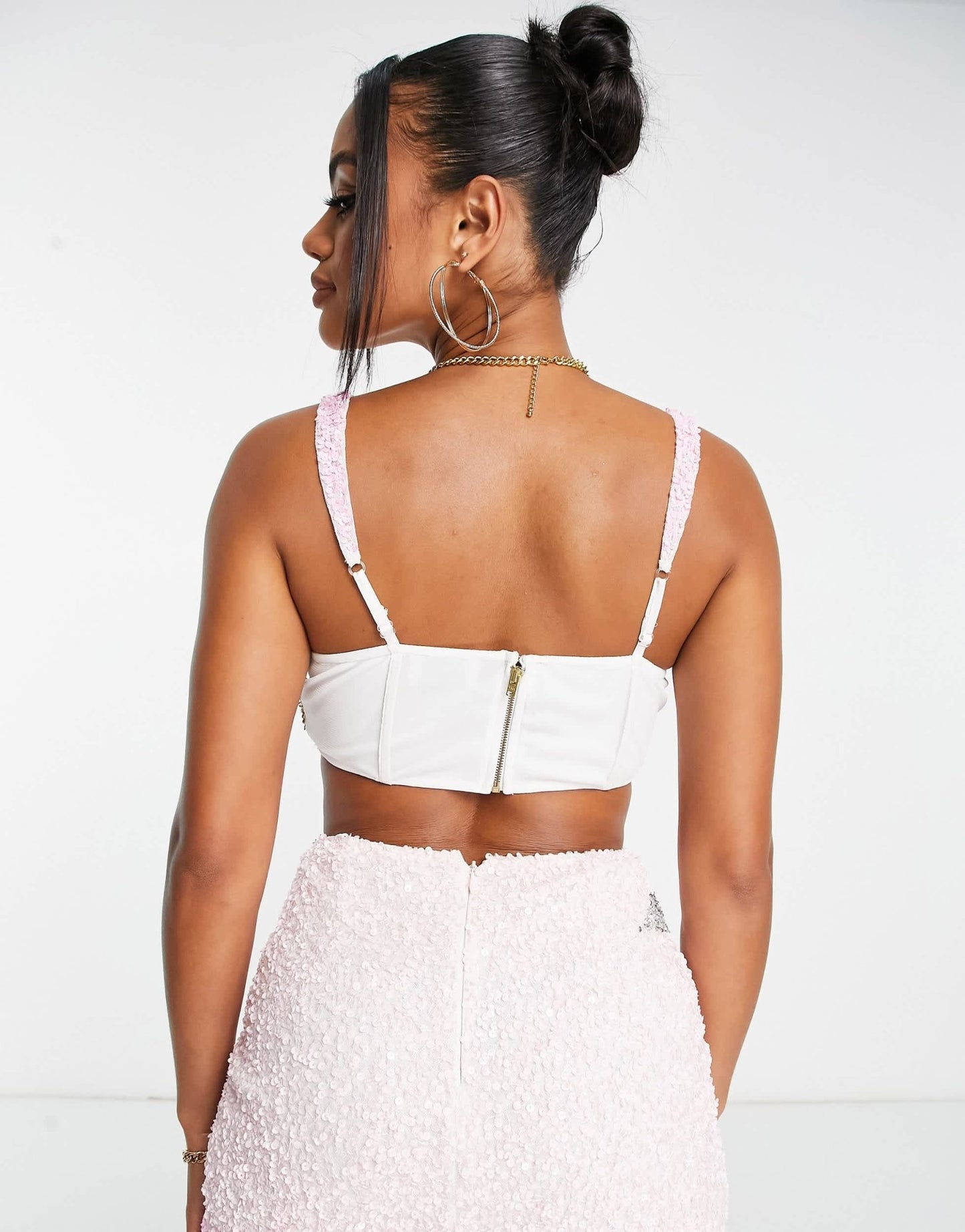 Lace & Beads exclusive star crop top co - ord in sequin - ASOS Sample Sale EU Store