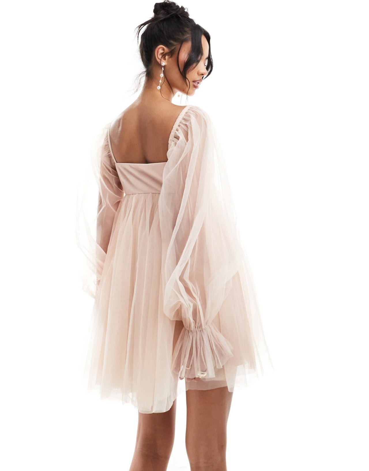 Lace & Beads organza mini dress in blush - ASOS Sample Sale EU Store