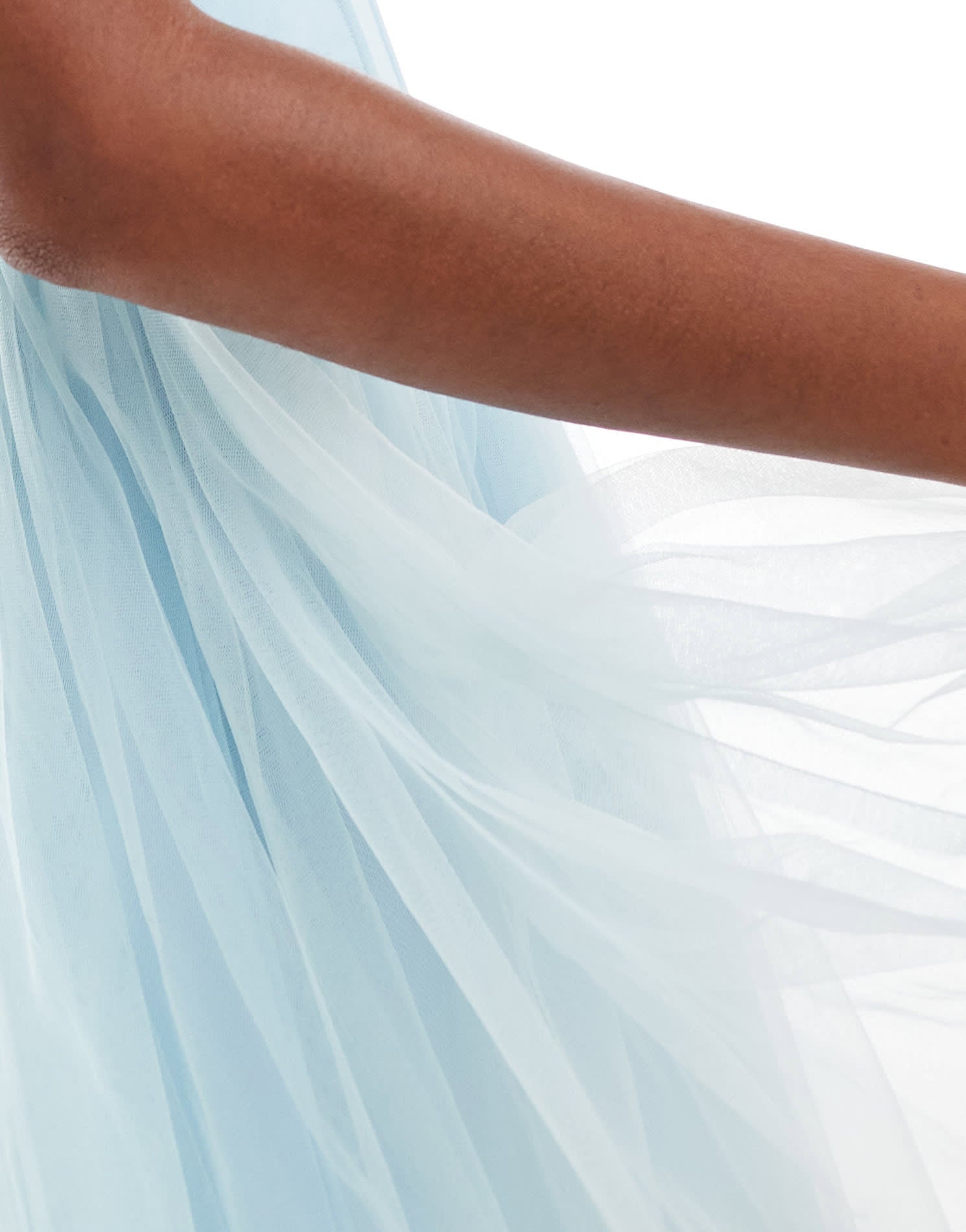 Lace & Beads tulle corset mini dress with drop hem in blue - ASOS Sample Sale EU Store