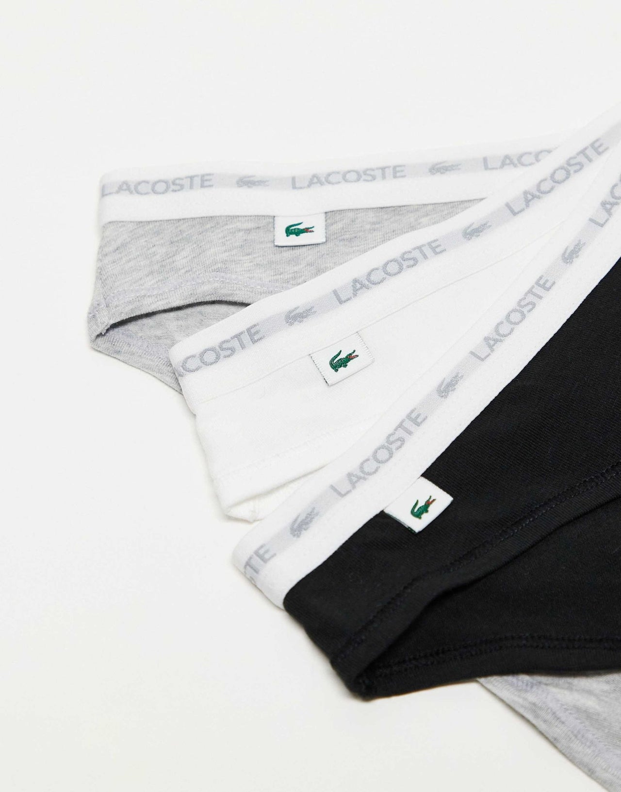 Lacoste 3 pack briefs in black grey white - ASOS Sample Sale EU Store