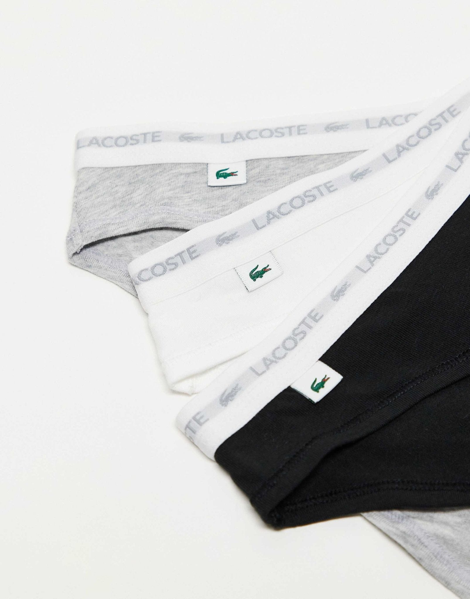 Lacoste 3 pack briefs in black grey white - ASOS Sample Sale EU Store