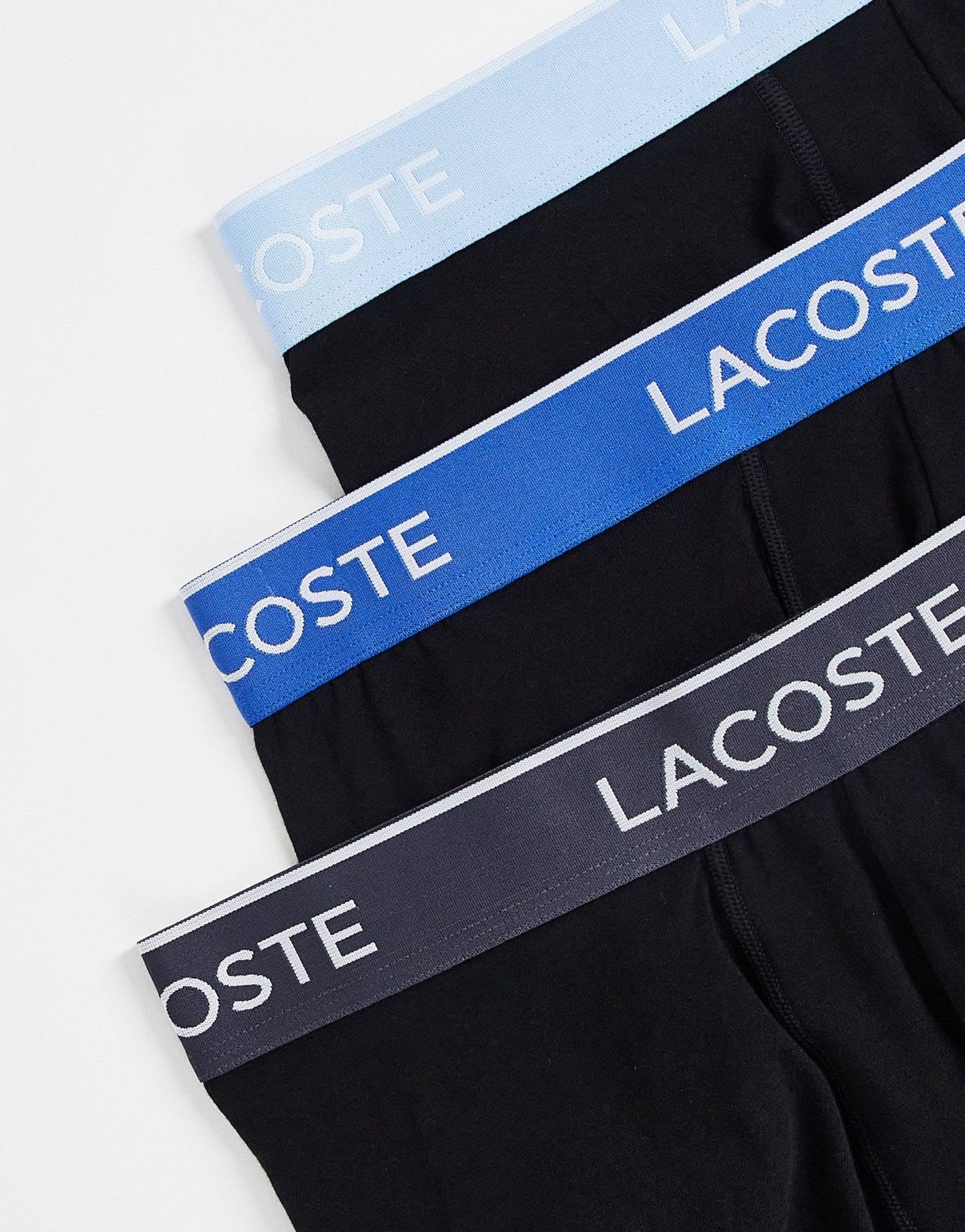Lacoste 3 pack trunks contrast waistband in black - ASOS Sample Sale EU Store