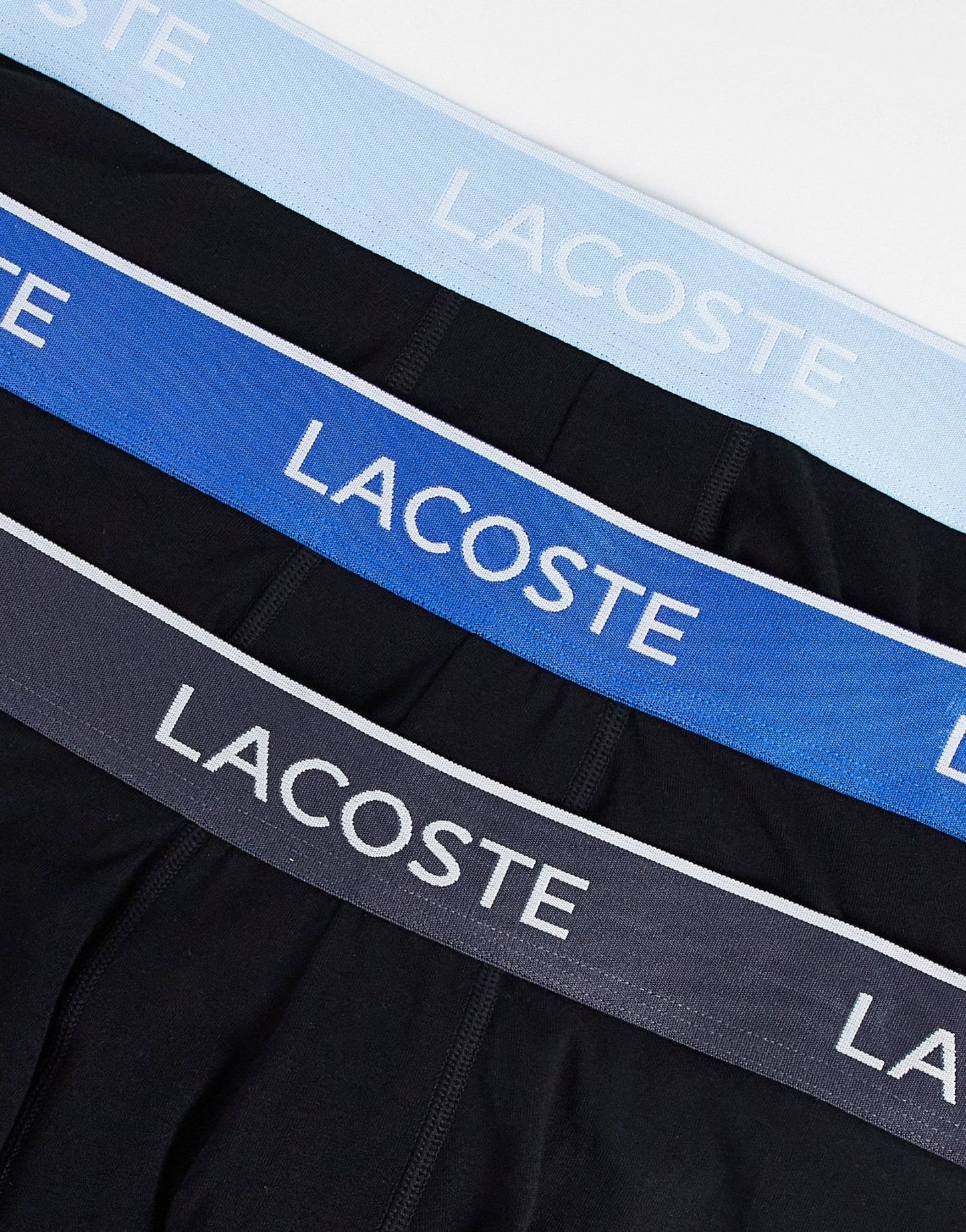 Lacoste 3 pack trunks contrast waistband in black - ASOS Sample Sale EU Store