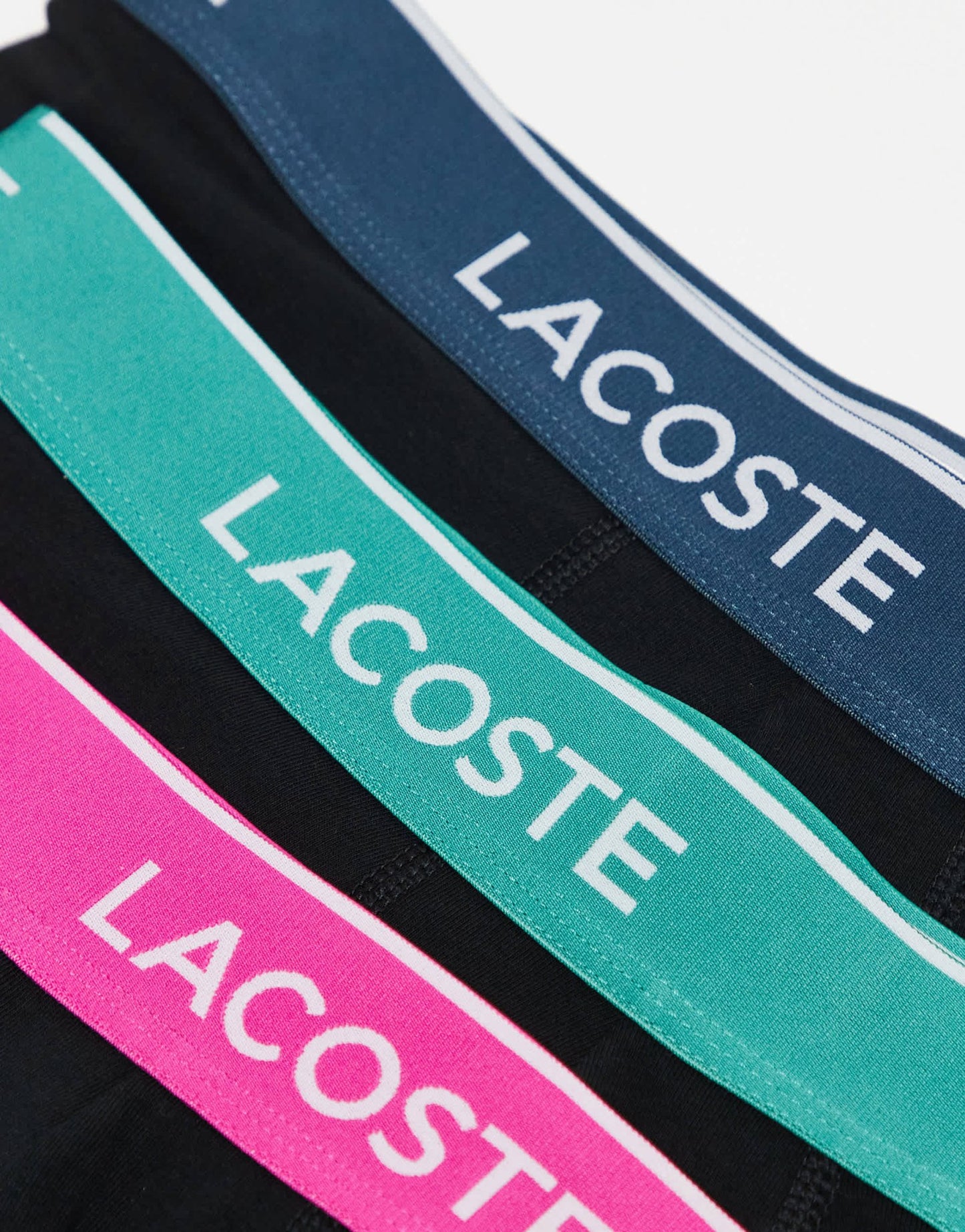 Lacoste 3pack boxer briefs in black with coloured waistbands - ASOS Sample Sale EU Store
