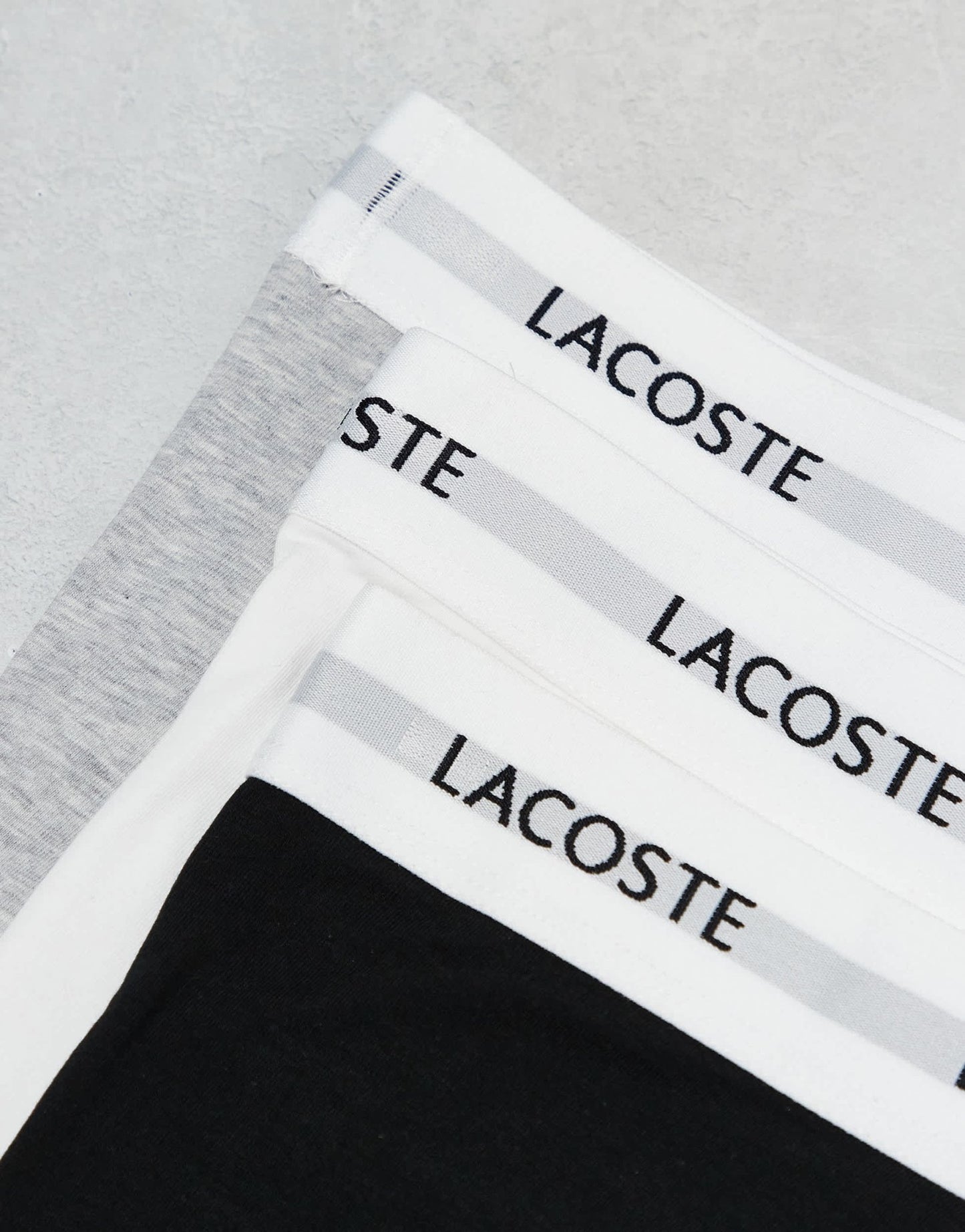 Lacoste 3pack boxer briefs in multi white waistband - ASOS Sample Sale EU Store