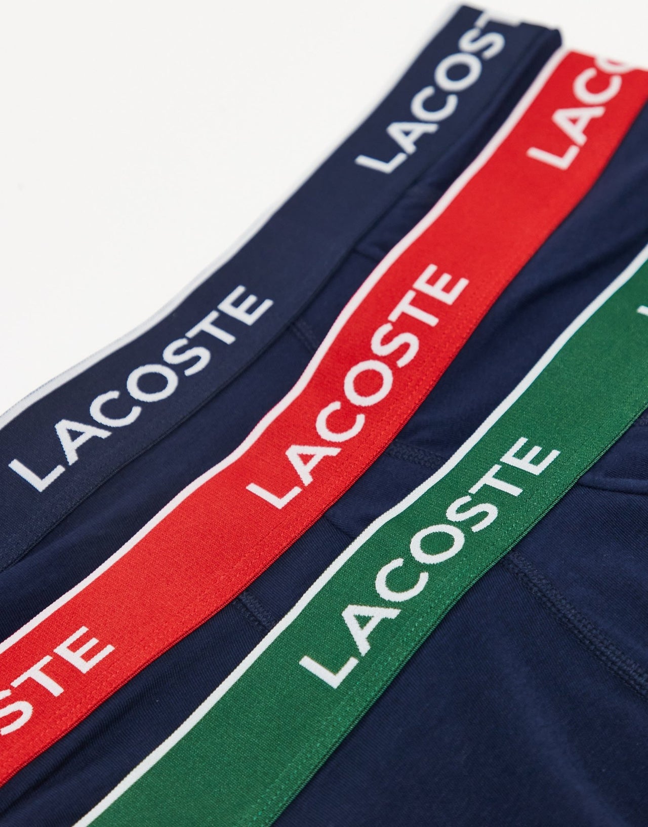 Lacoste 3pack boxer briefs in navy with coloured waistbands - ASOS Sample Sale EU Store