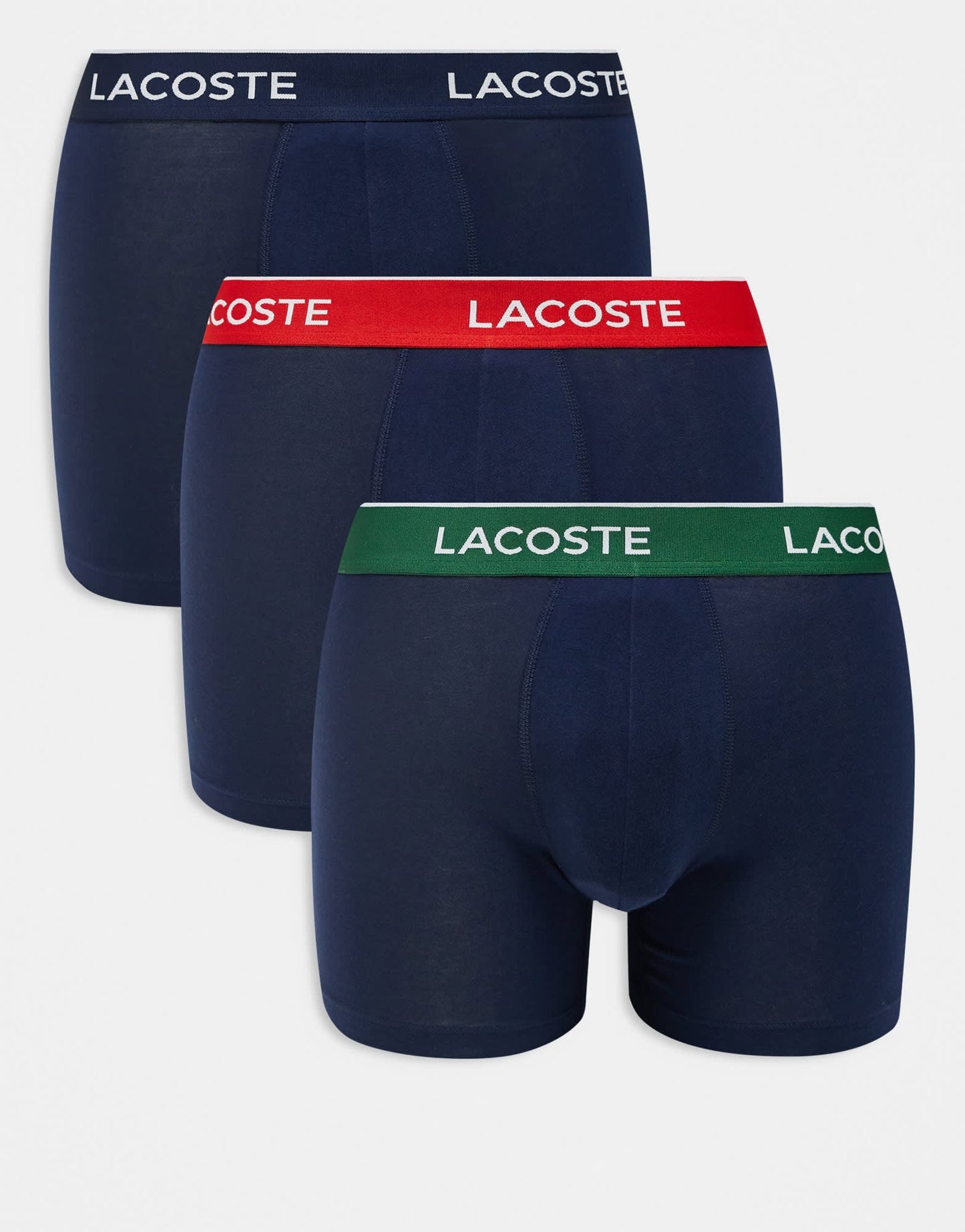Lacoste 3pack boxer briefs in navy with coloured waistbands - ASOS Sample Sale EU Store