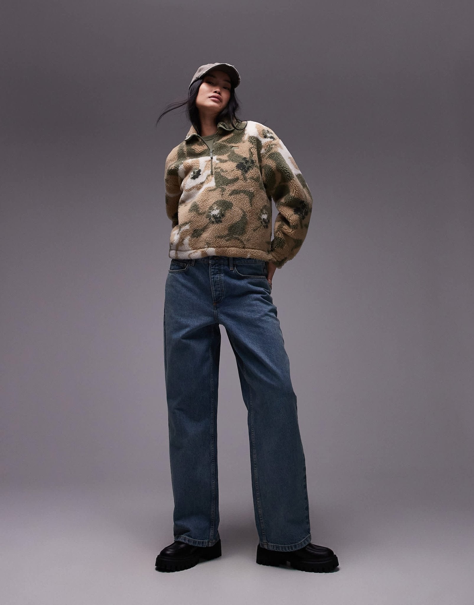 Lacoste half zip camo sweatshirt in beige - ASOS Sample Sale EU Store