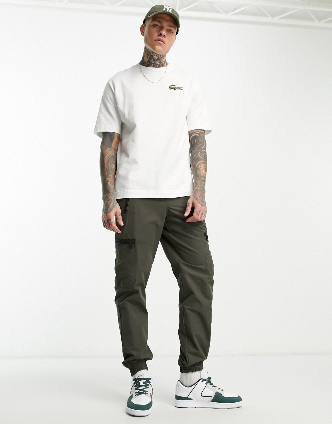Lacoste large logo oversized t-shirt in white - ASOS Sample Sale EU Store