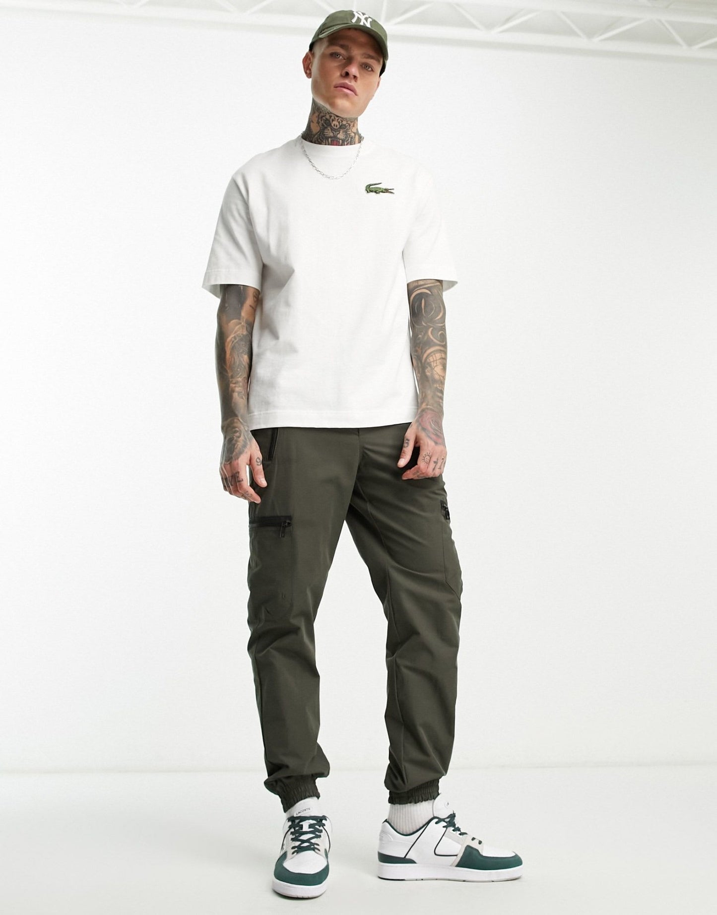 Lacoste large logo oversized t-shirt in white - ASOS Sample Sale EU Store