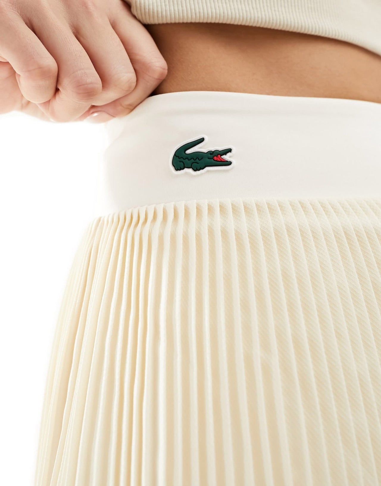 Lacoste pleated tennis skirt with under shorts in off white - ASOS Sample Sale EU Store