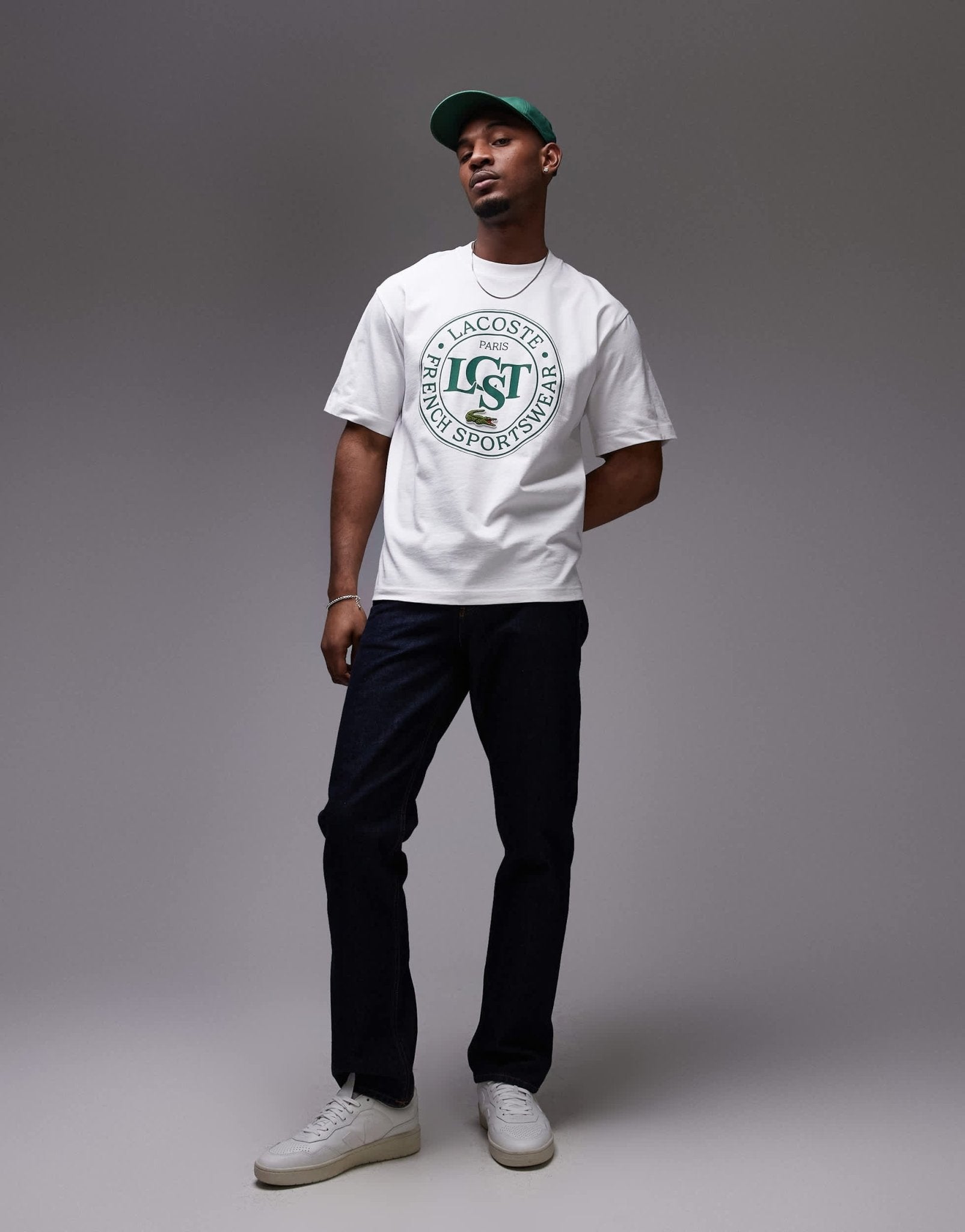 Lacoste relaxed fit t-shirt in white with varsity logo print - ASOS Sample Sale EU Store