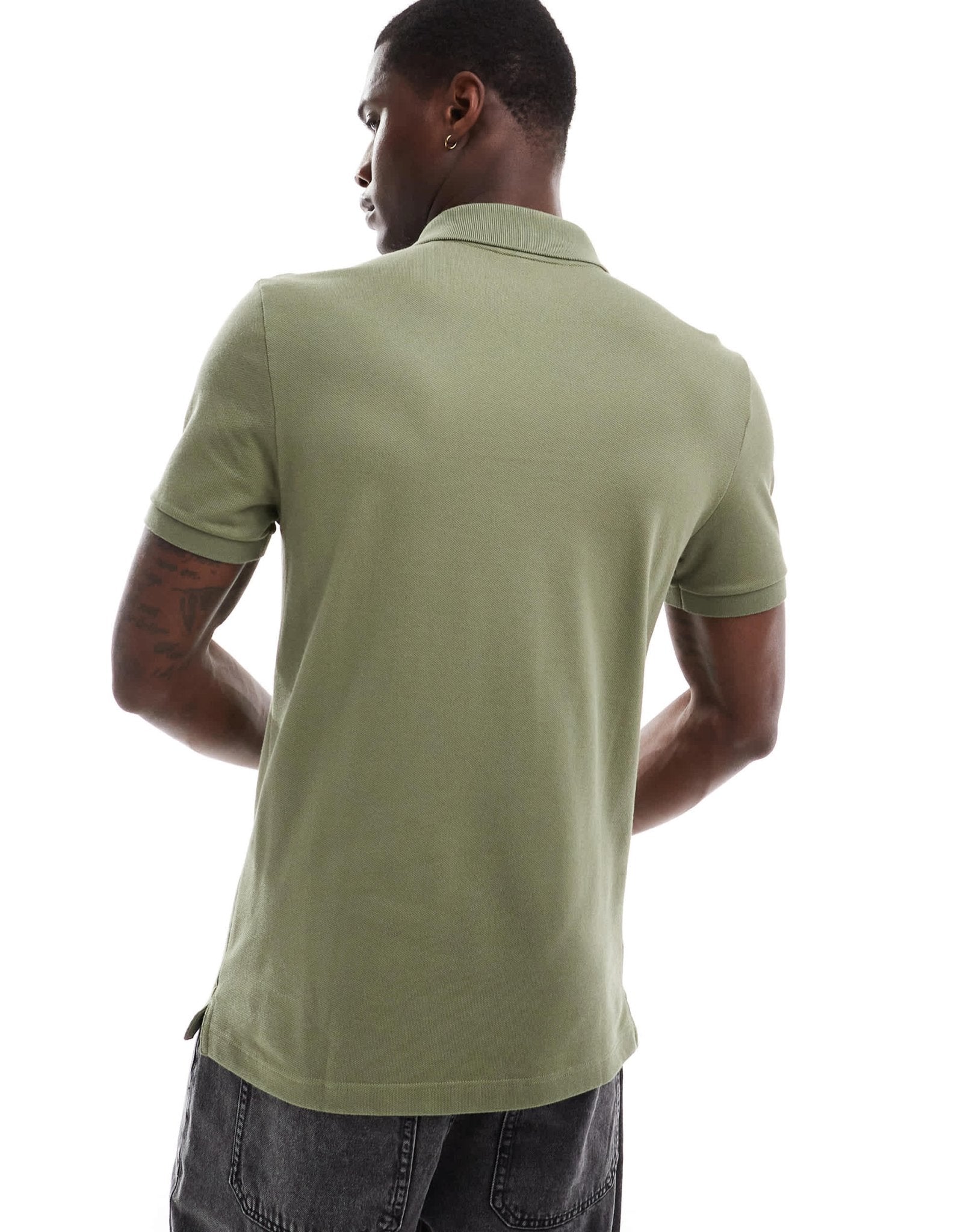 Lacoste slim fit logo pique polo in khaki - ASOS Sample Sale EU Store