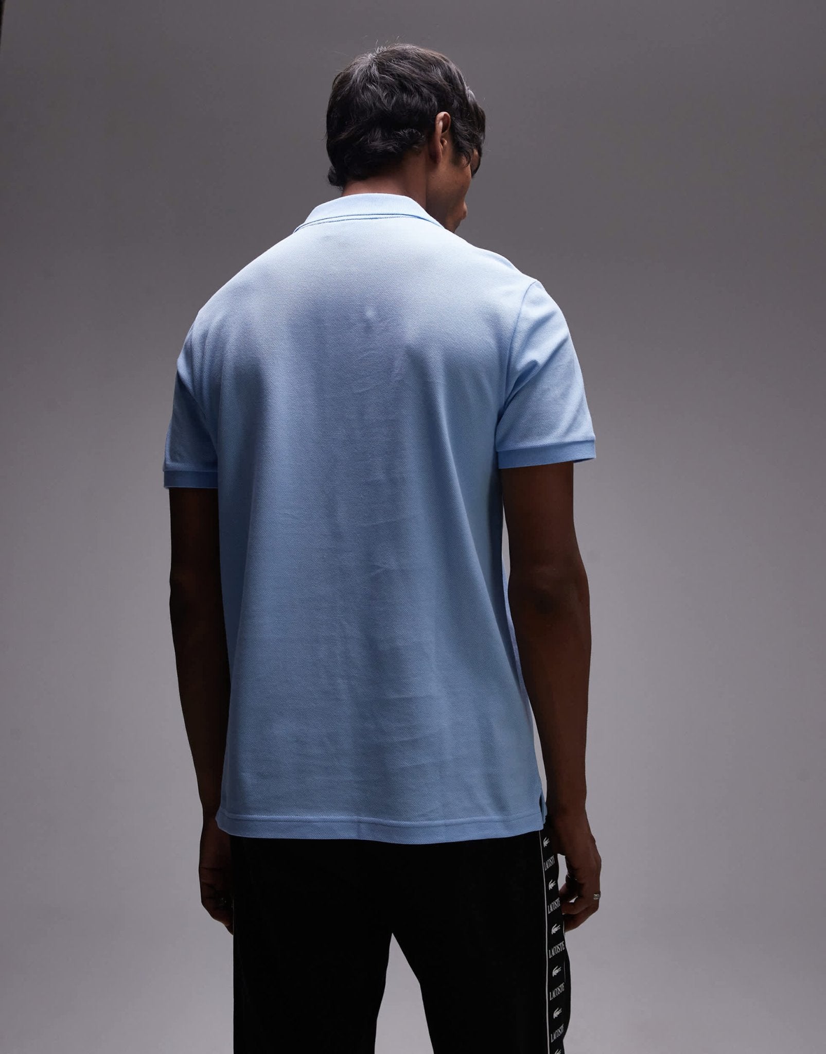 Lacoste slim fit logo pique polo in light blue - ASOS Sample Sale EU Store