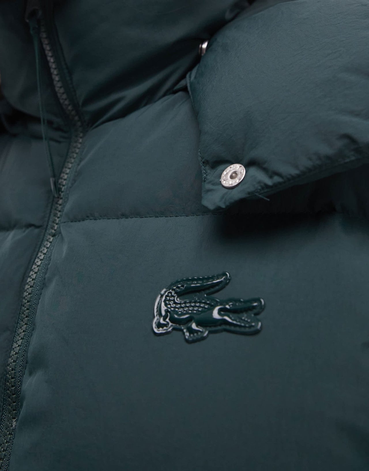 Lacoste zip puffa coat in dark green - ASOS Sample Sale EU Store