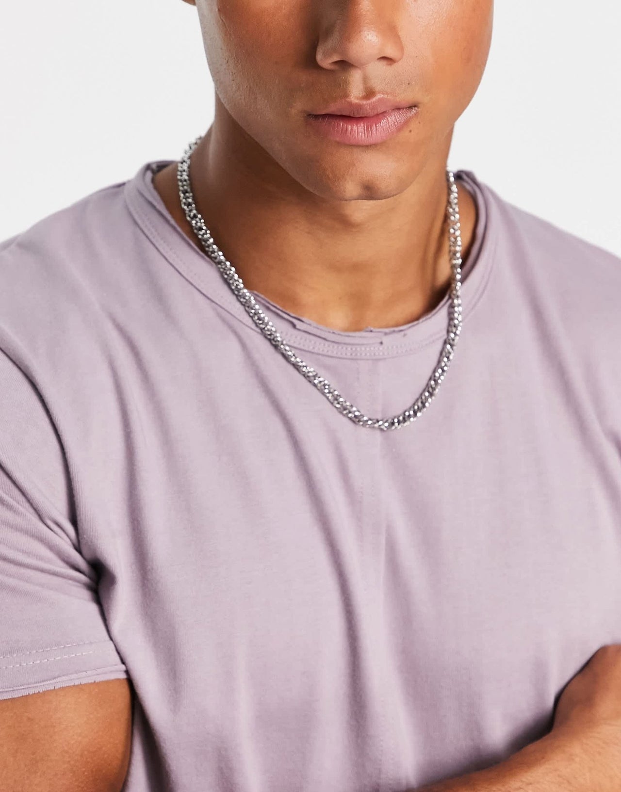 Le Breve boxy fit split seam t-shirt in lilac chalk - ASOS Sample Sale EU Store