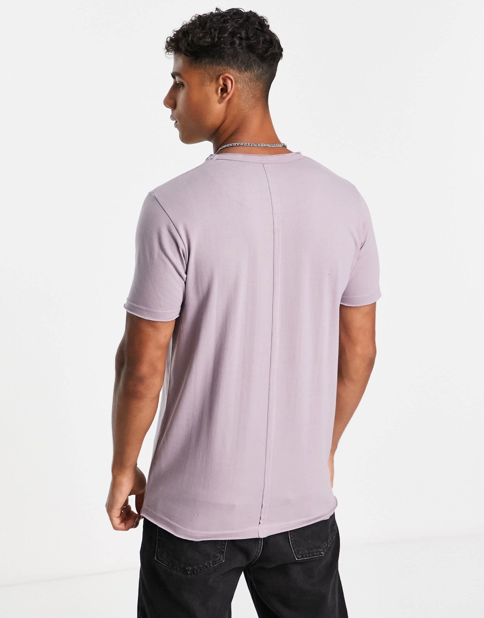 Le Breve boxy fit split seam t-shirt in lilac chalk - ASOS Sample Sale EU Store