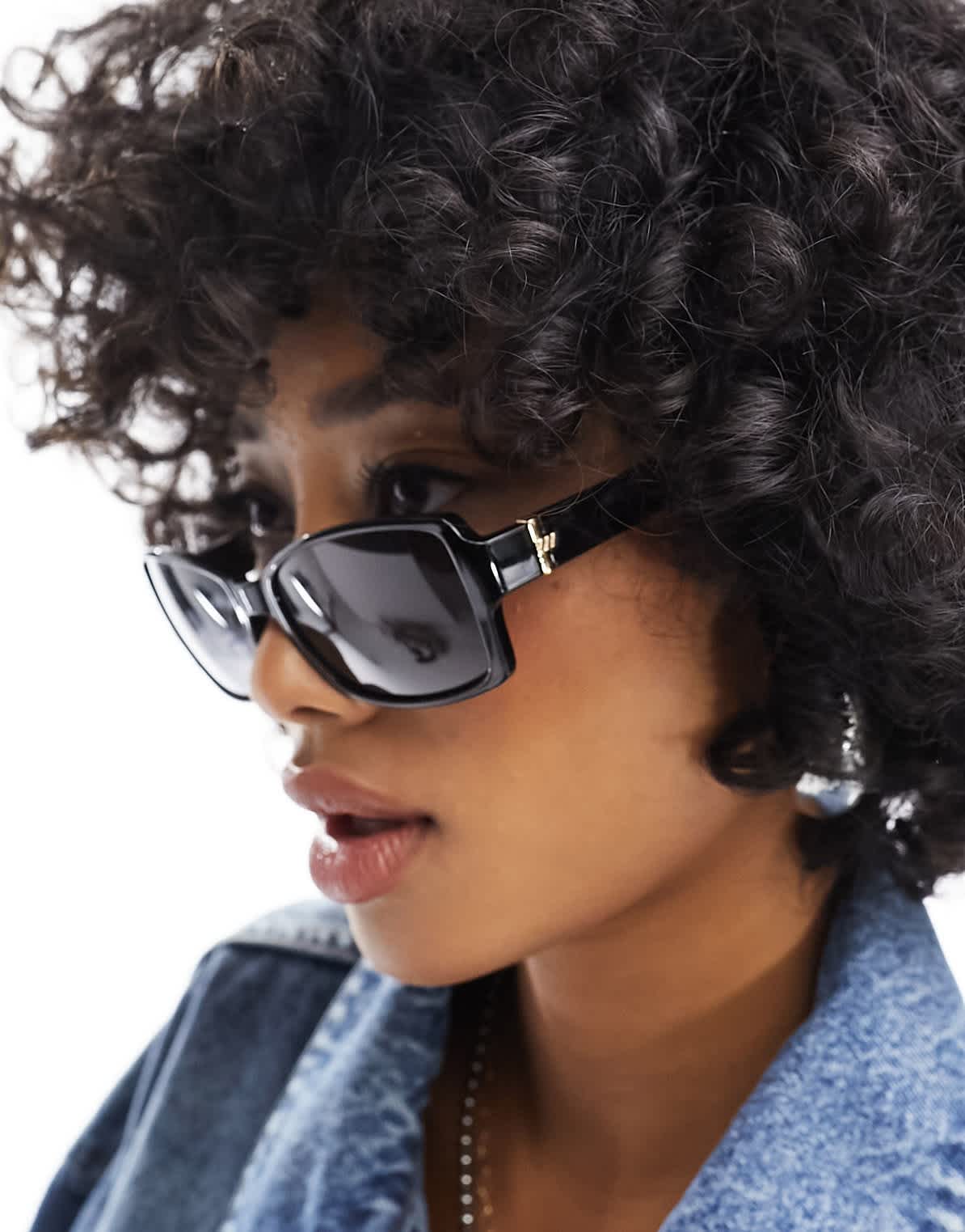 Le Specs trance rectangle sunglasses in black - ASOS Sample Sale EU Store