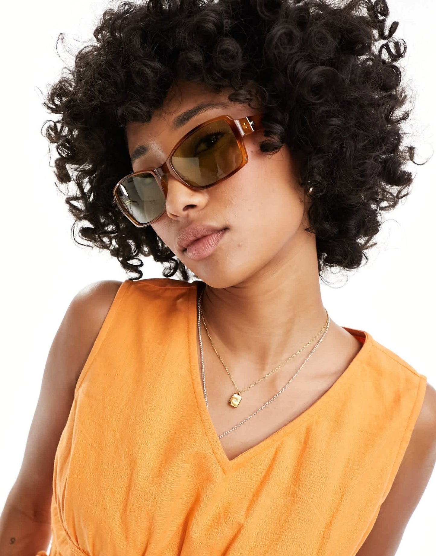Le Specs trance rectangle sunglasses in vintage tort - ASOS Sample Sale EU Store