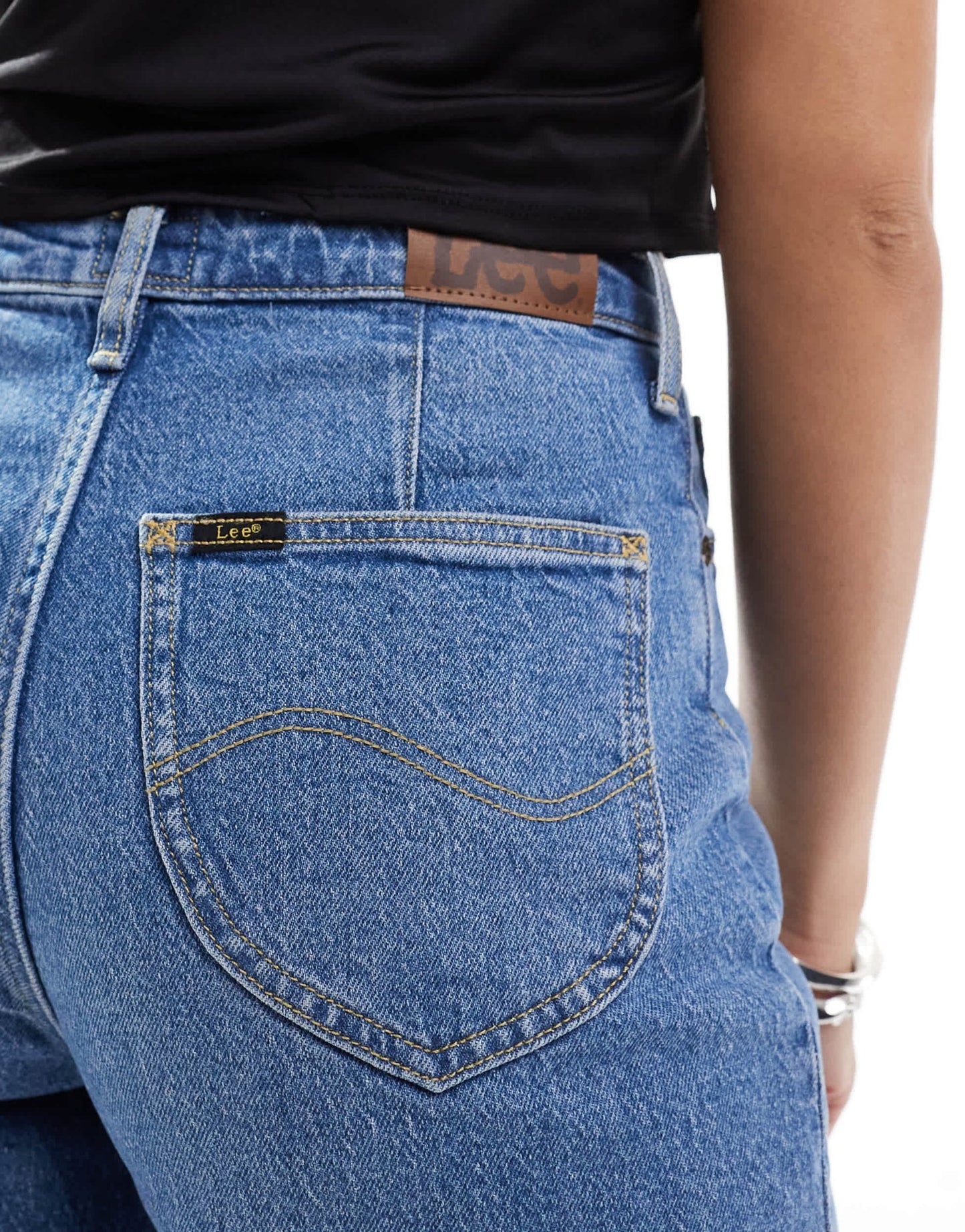 Lee Jeans Stella high waisted a - line jeans in mid blue - ASOS Sample Sale EU Store