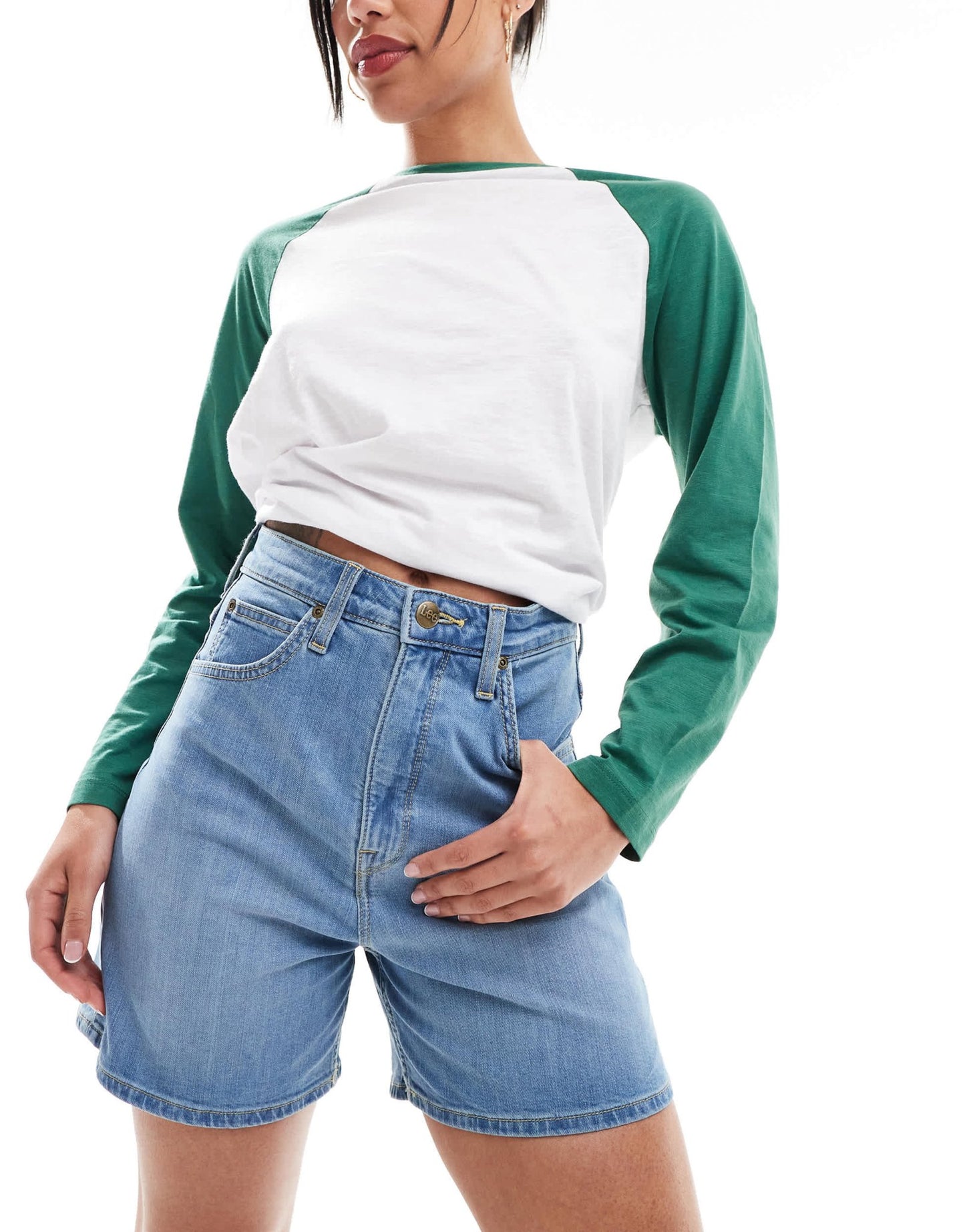 Lee Jeans Stella high waisted denim shorts in light blue - ASOS Sample Sale EU Store