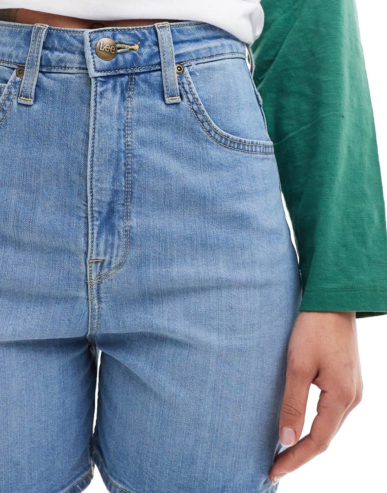 Lee Jeans Stella high waisted denim shorts in light blue - ASOS Sample Sale EU Store