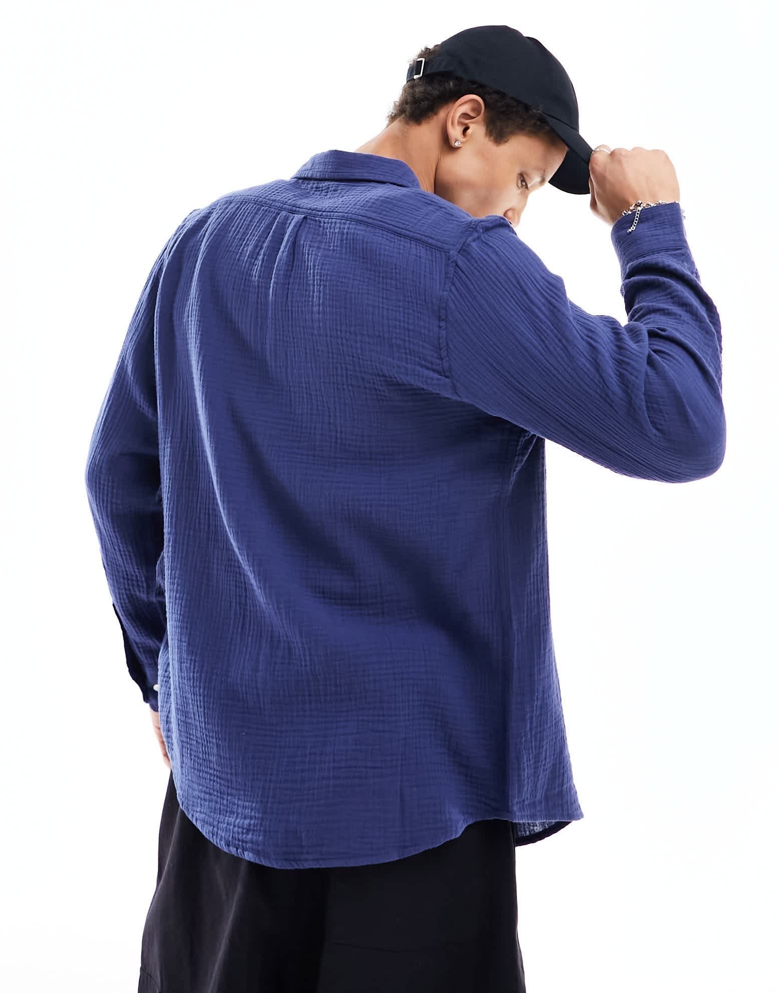 Lee leesure cotton shirt in mid blue - ASOS Sample Sale EU Store