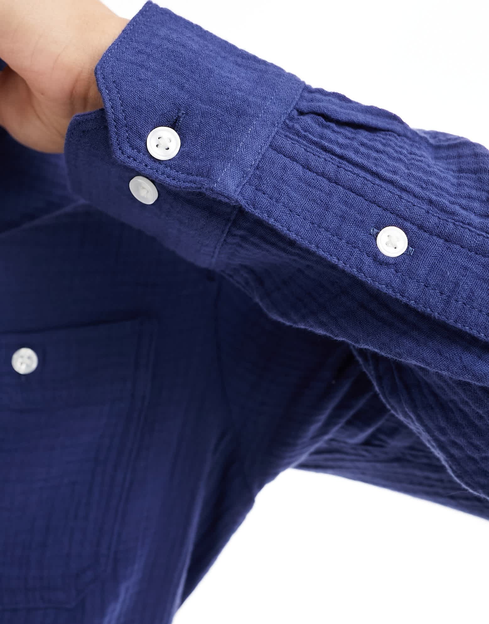 Lee leesure cotton shirt in mid blue - ASOS Sample Sale EU Store