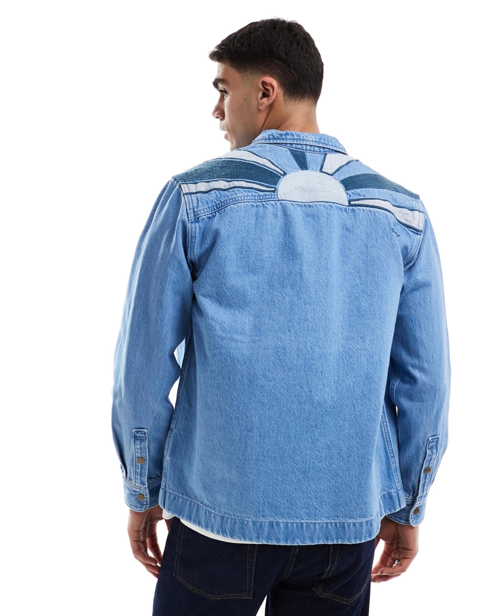 Lee relaxed fit 2 pocket overshirt with back embroidery - ASOS Sample Sale EU Store