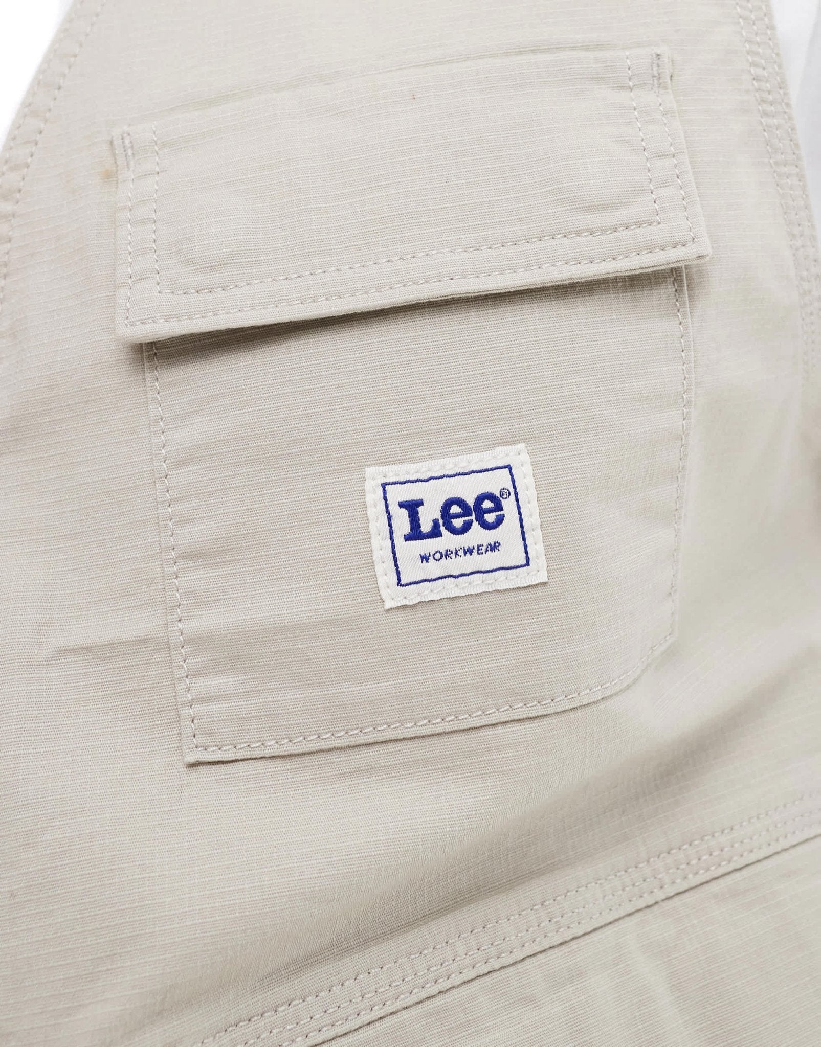 Lee unisex workwear label utility vest relaxed fit in stone - ASOS Sample Sale EU Store